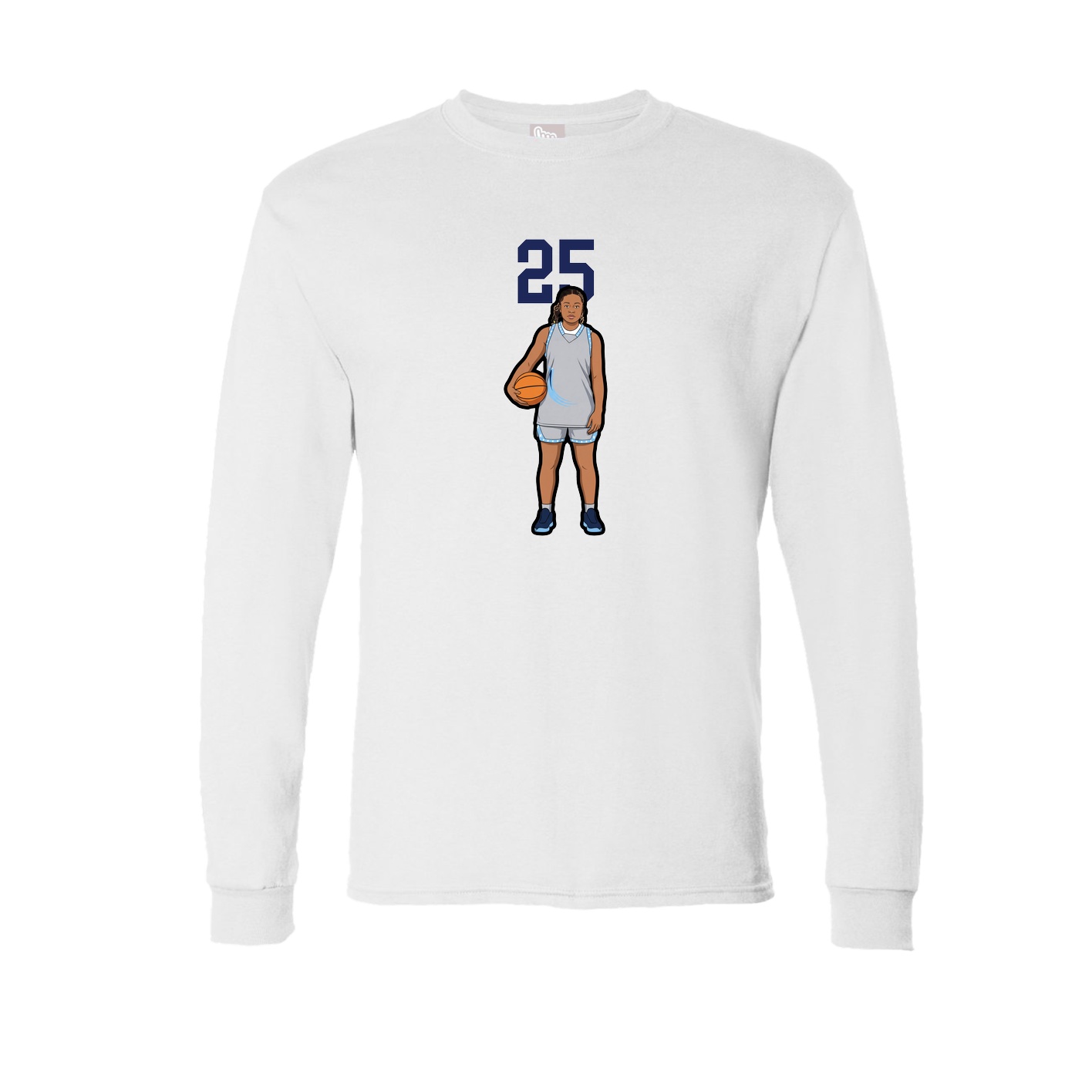 Long Sleeve Tee — Number Top in White