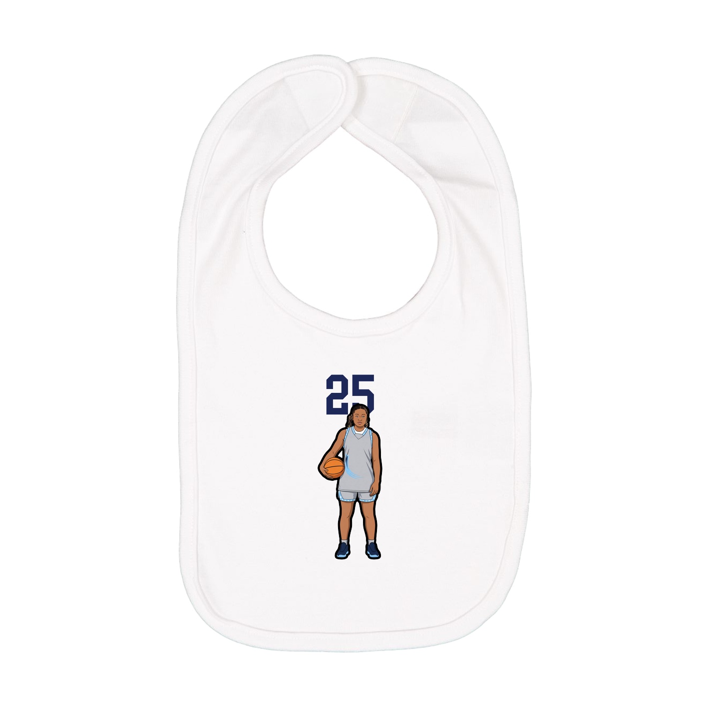 Infant Bib — Number Top in White