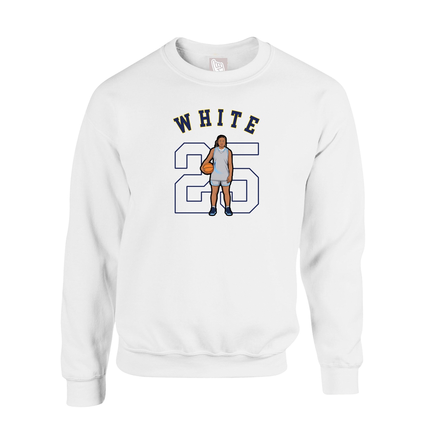 Fleece Crew — Shirsey Arch in White
