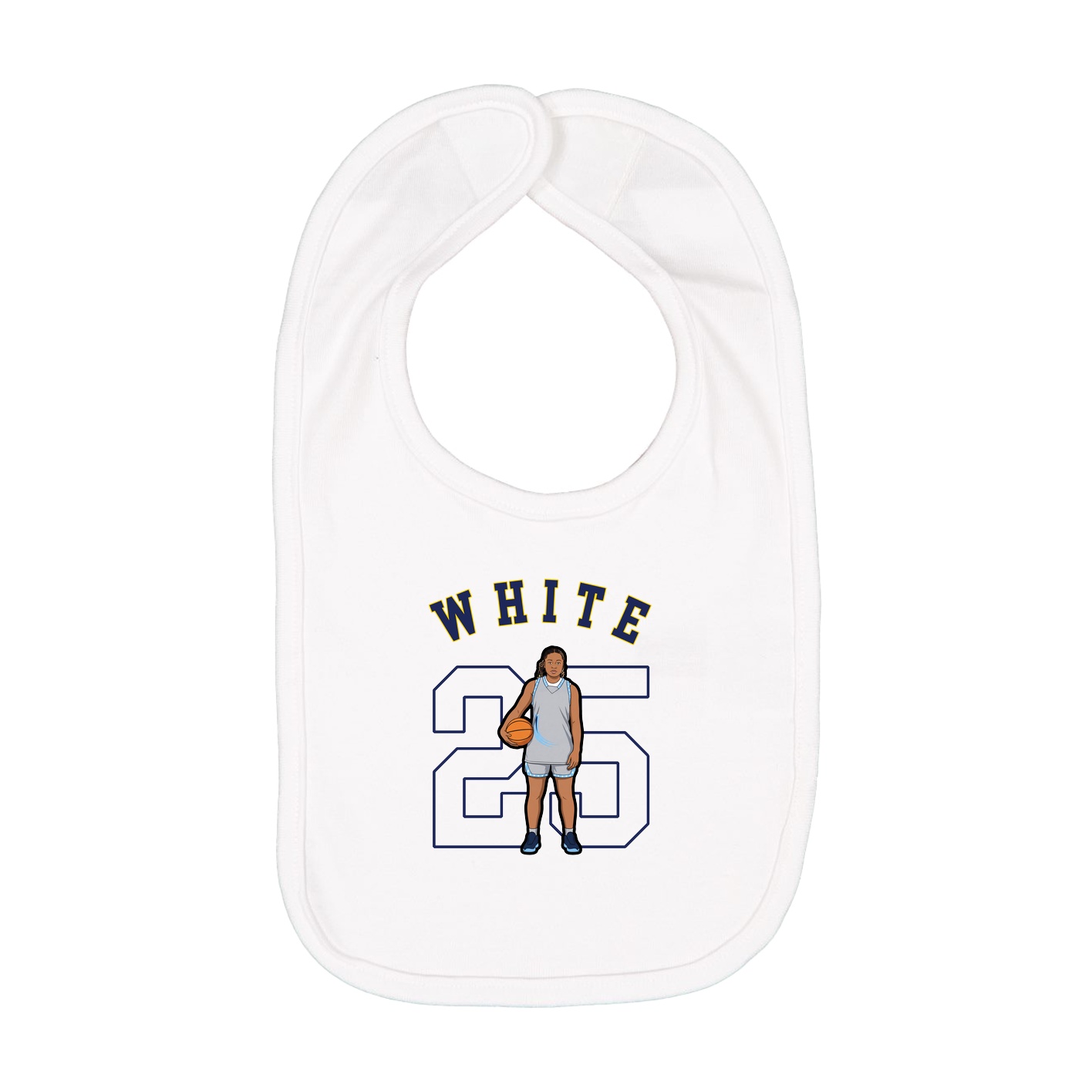 Infant Bib — Shirsey Arch in White