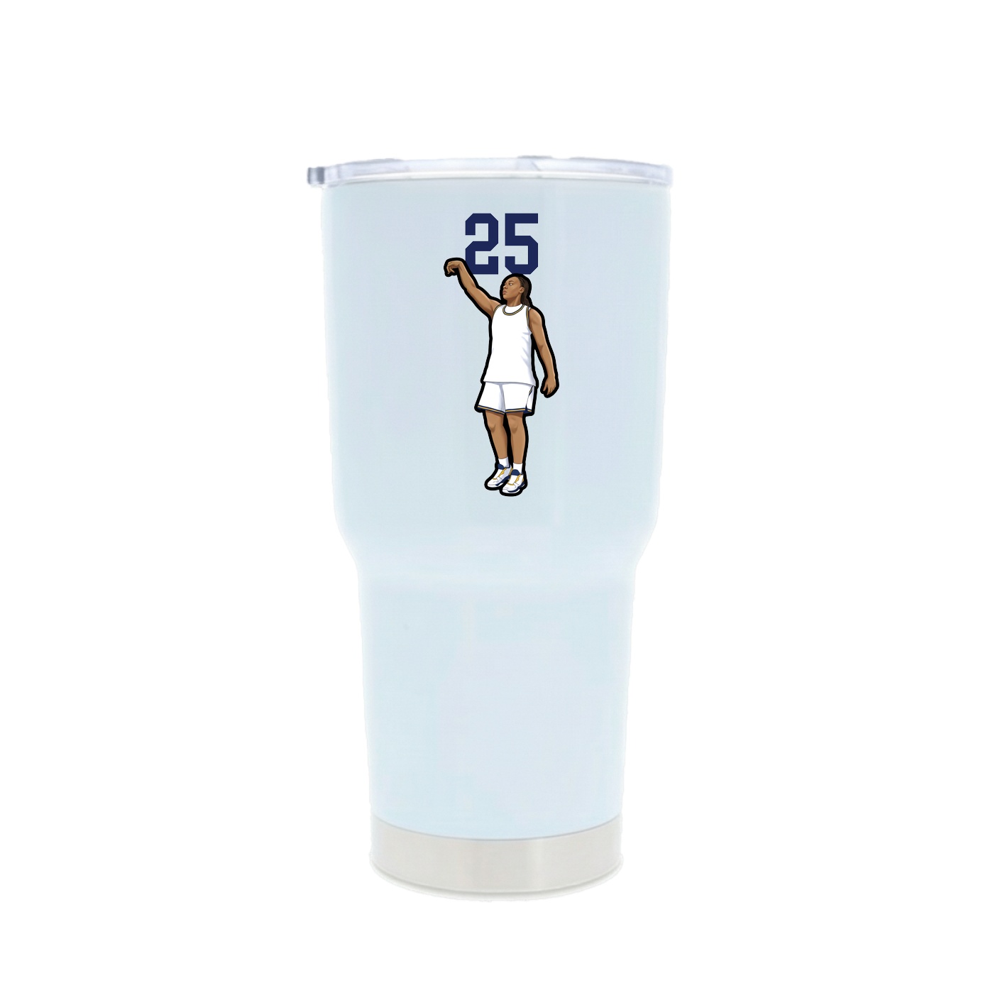 30oz Stainless Steel Tumbler — Number Top in White