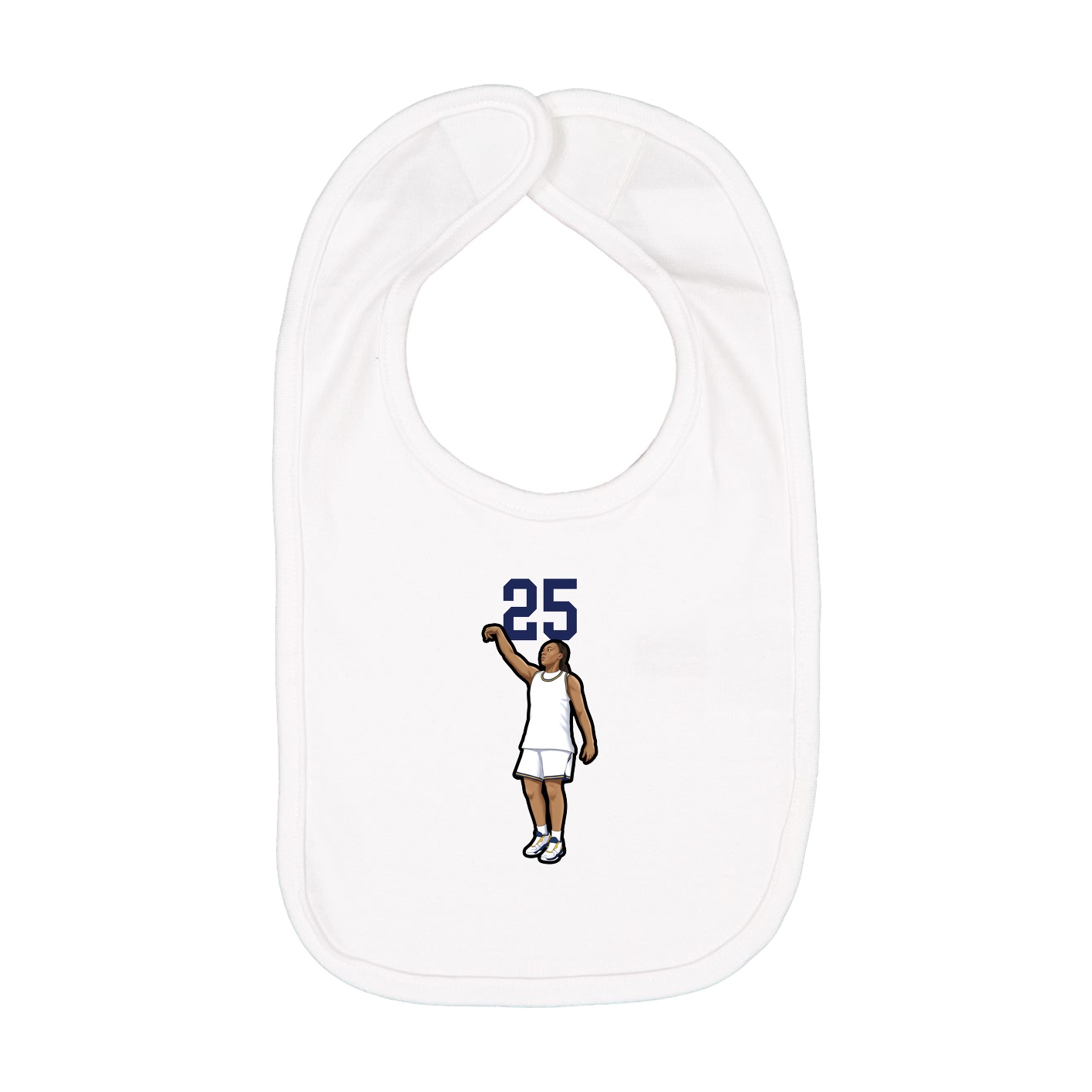 Infant Bib — Number Top in White