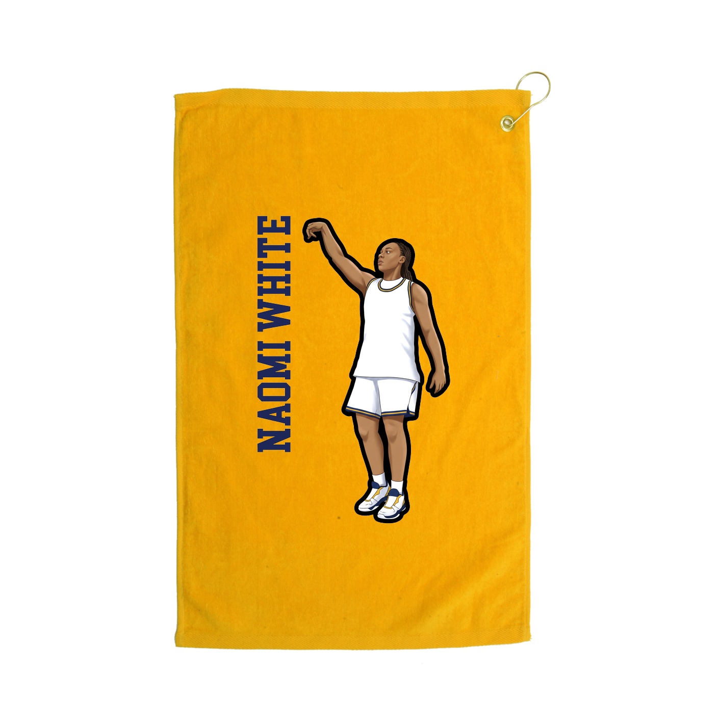 Golf Towel — Name Vertical in Gold