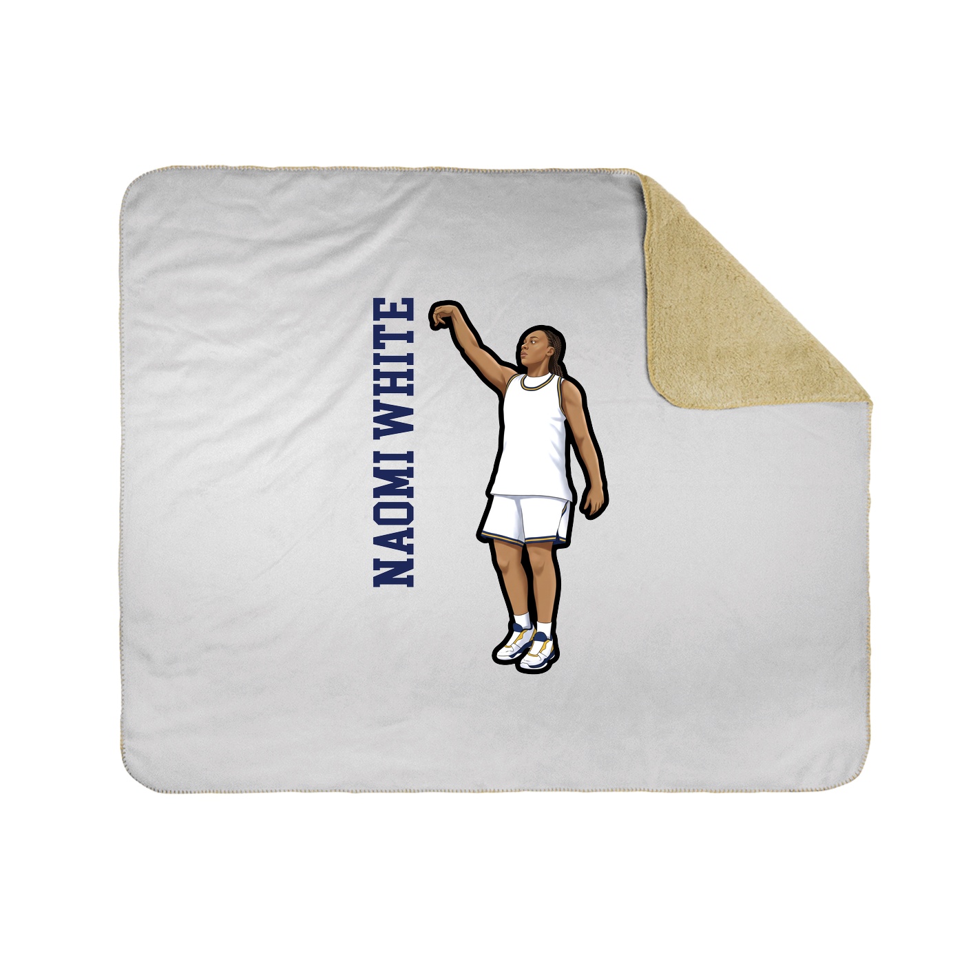 Throw Blanket — Name Vertical in White