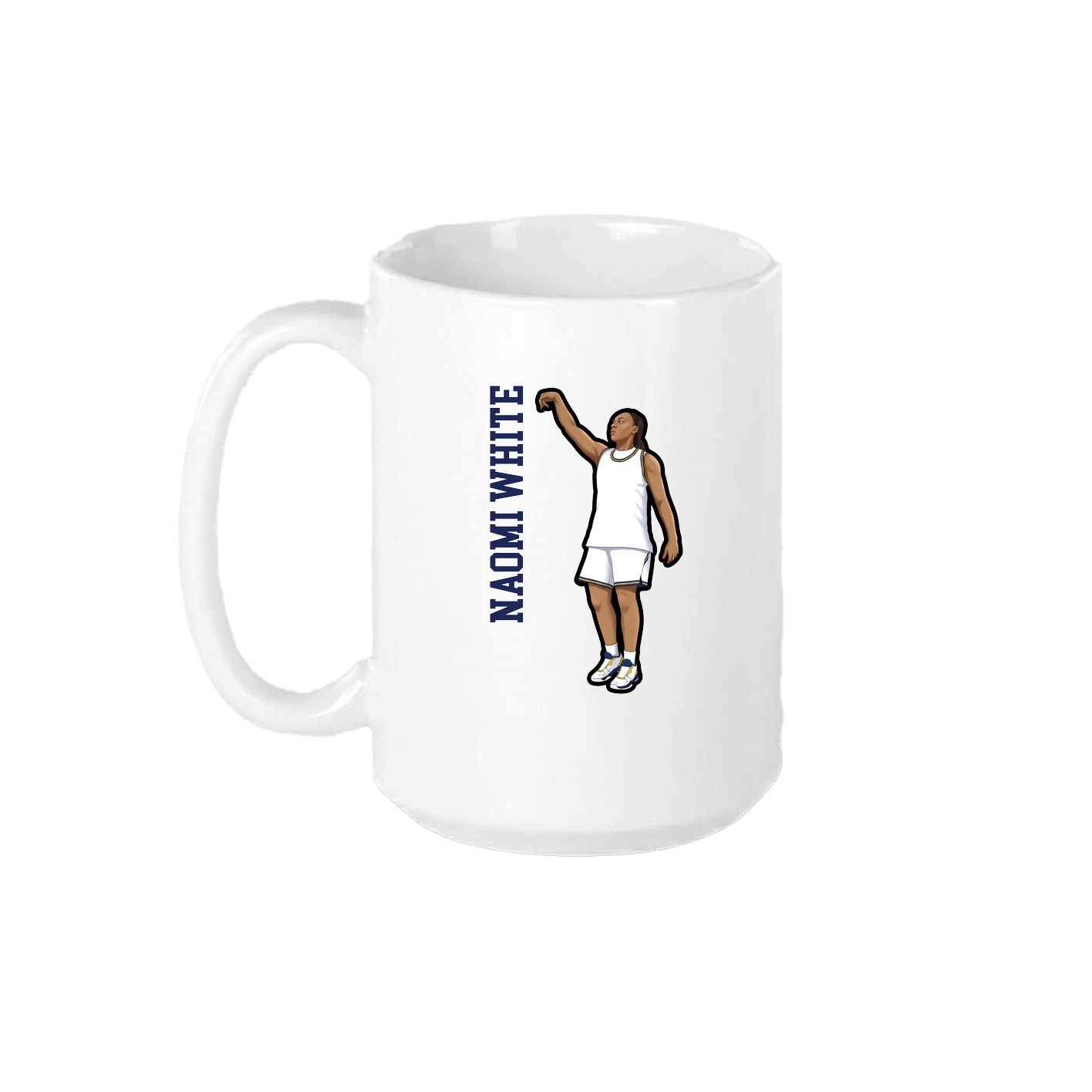 15oz Coffee Mug — Name Vertical in White