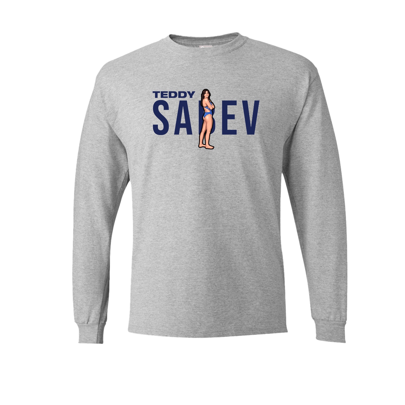 Long Sleeve Tee — Player Name in Grey