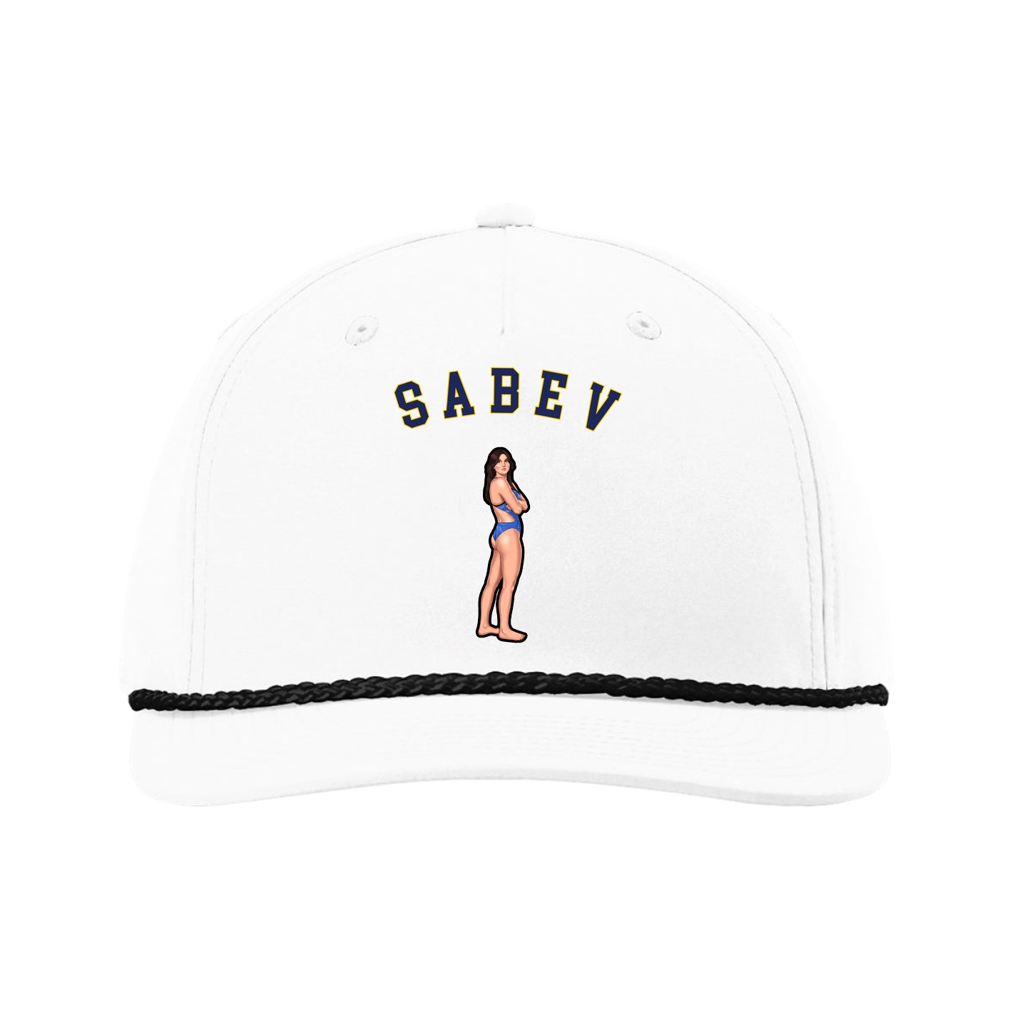 Five-Panel Classic Rope Cap — Shirsey Arch in White