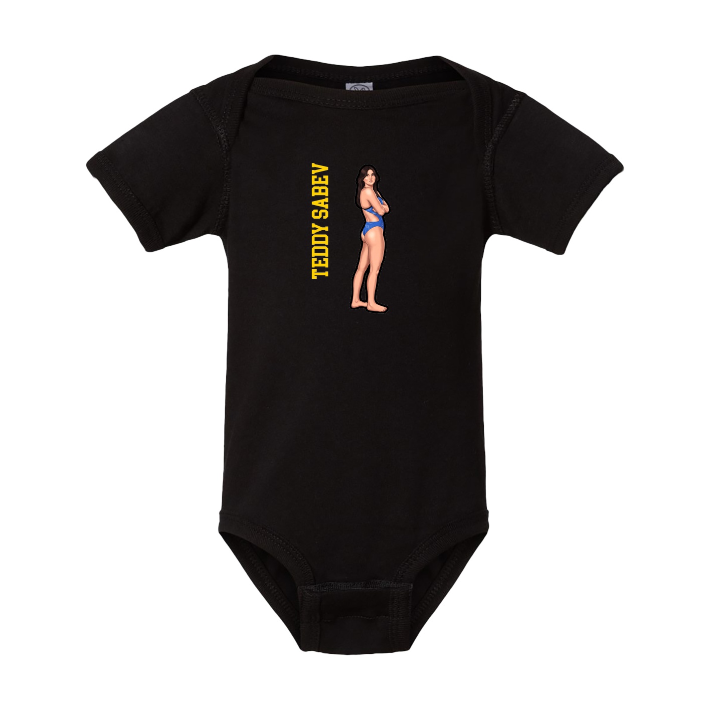 Baby Onesie — Name Vertical in Black