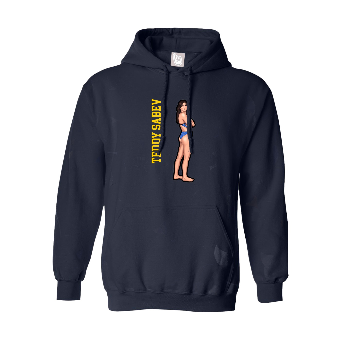 Hoodie — Name Vertical in Navy