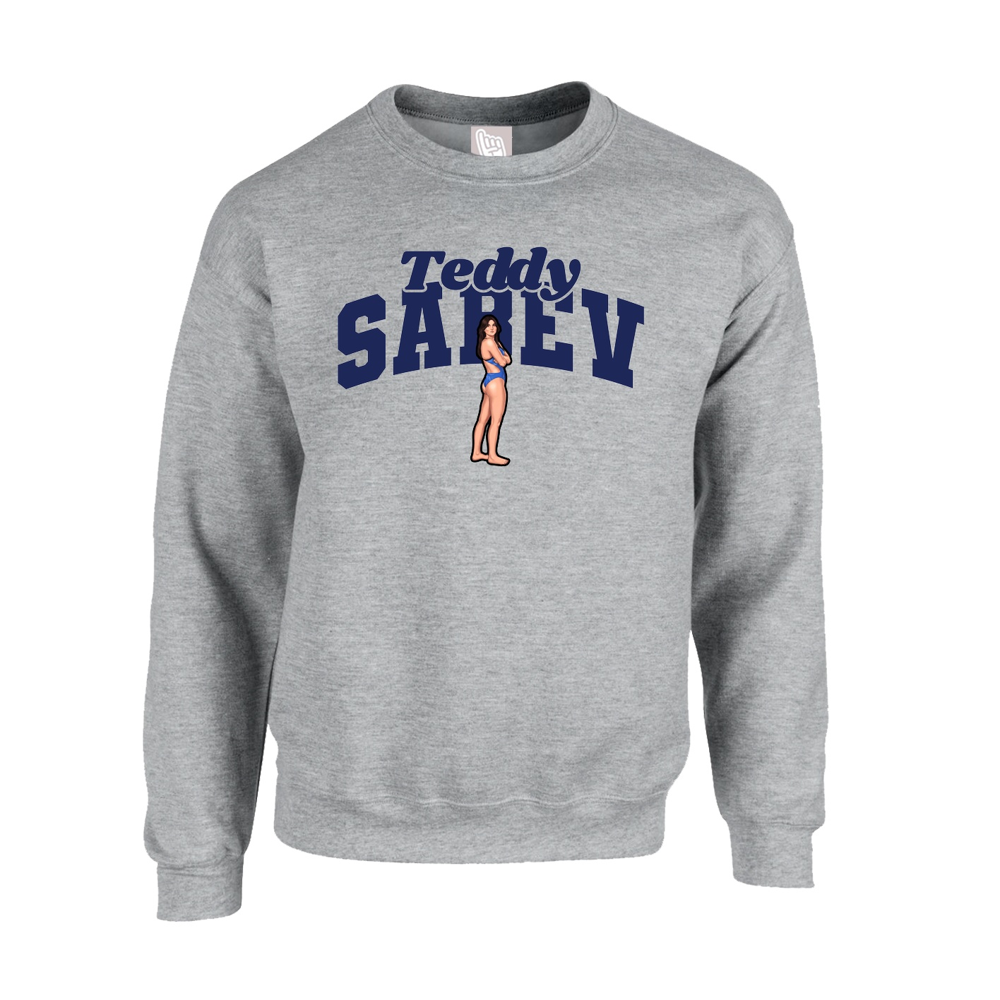 Fleece Crew — Signature Arch in Grey