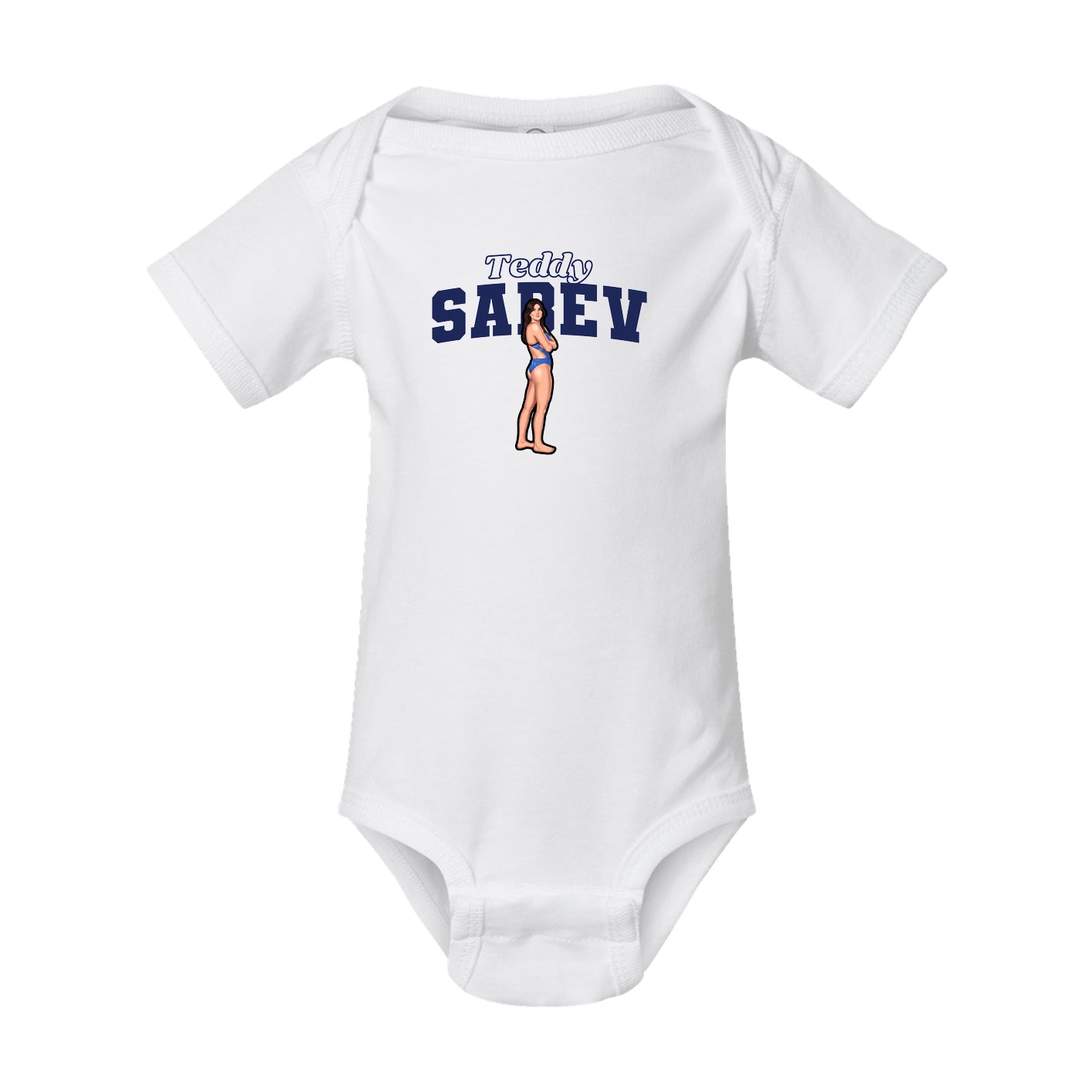 Baby Onesie — Name Arch in White