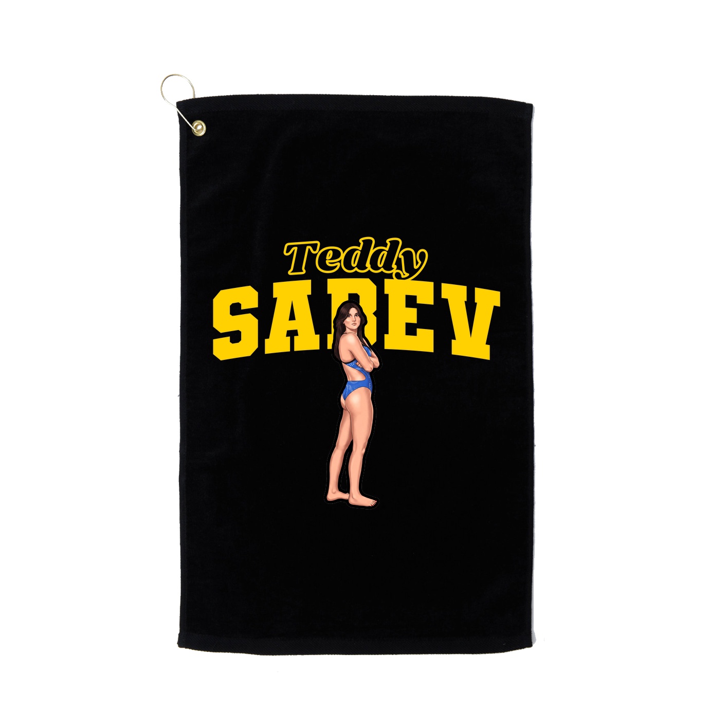 Golf Towel — Name Arch in Black