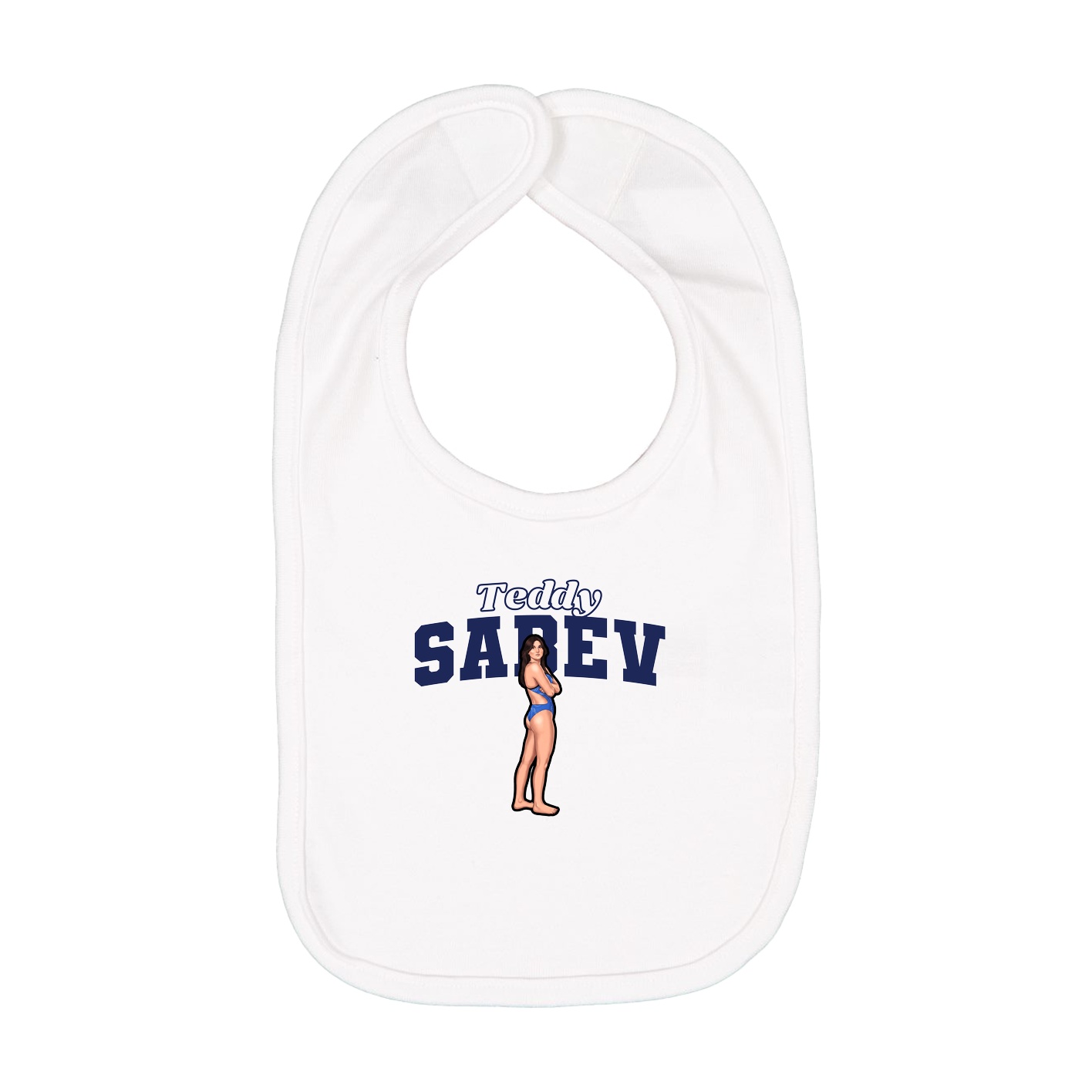 Infant Bib — Name Arch in White