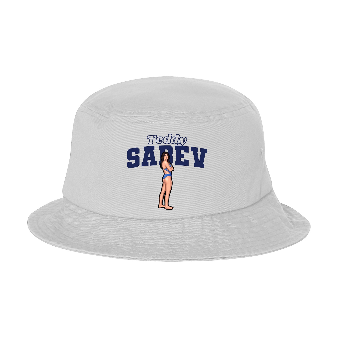 Bucket Cap — Name Arch in White