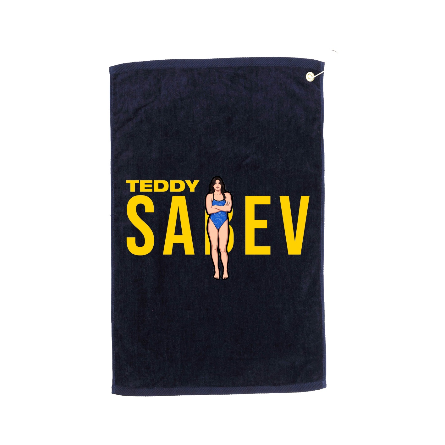 Golf Towel — Player Name in Navy