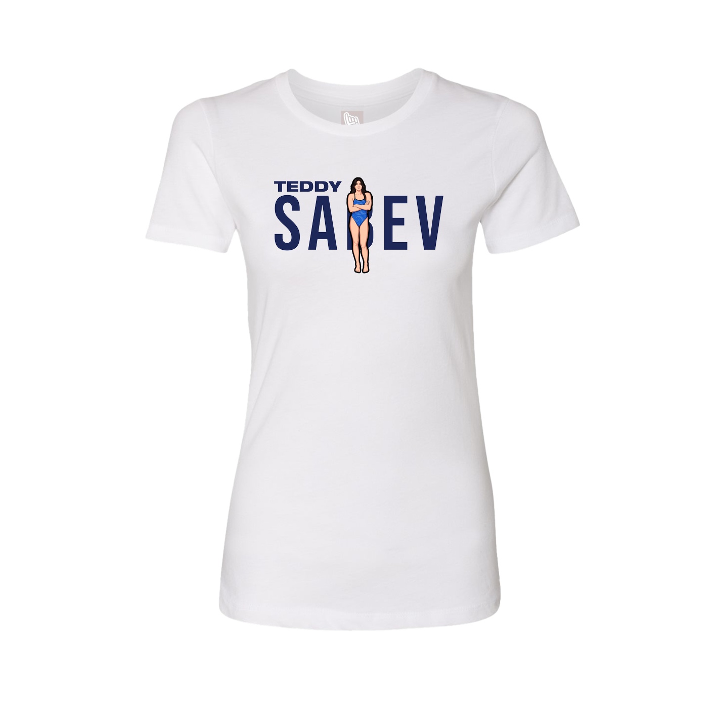 Fitted Women's Tee — Player Name in White