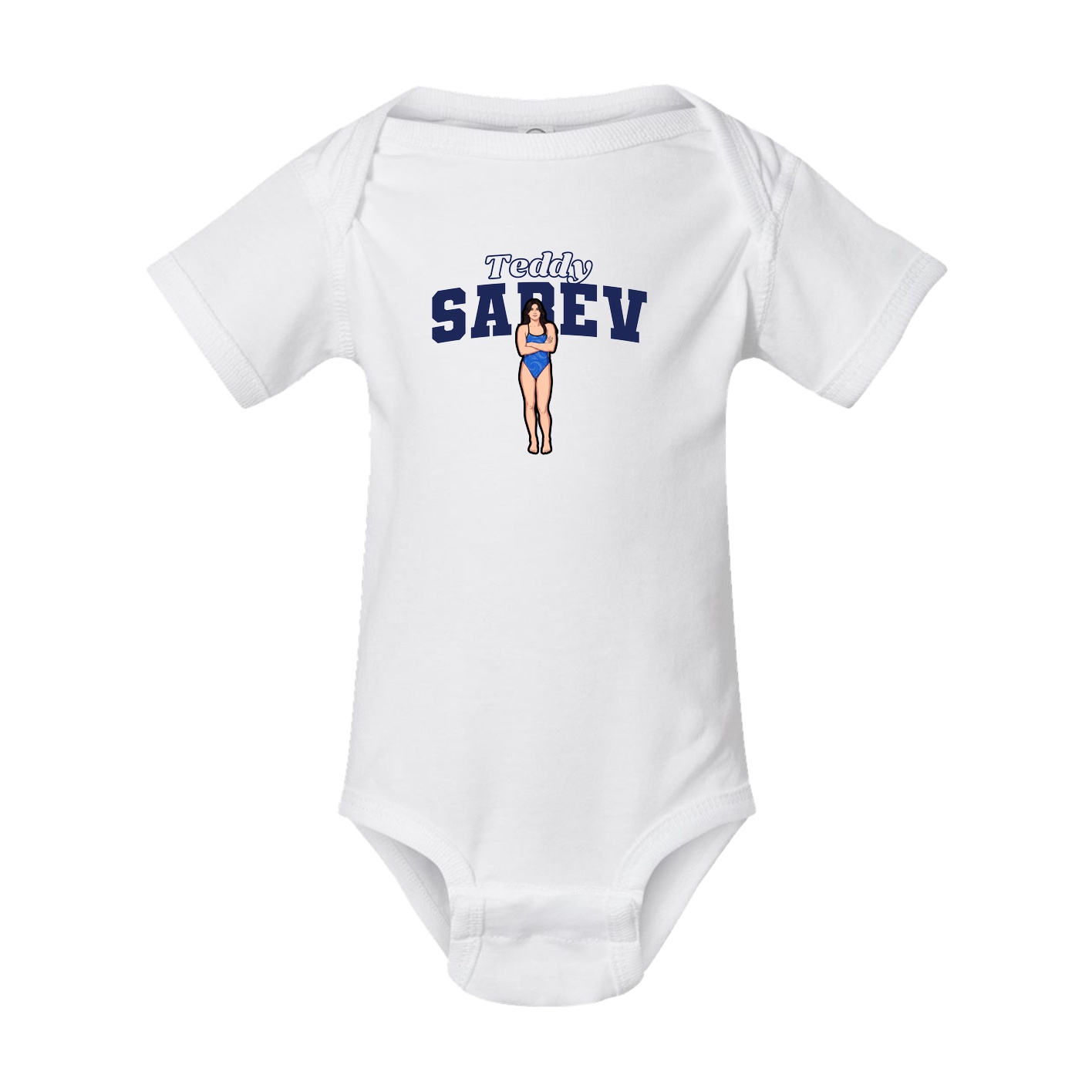 Baby Onesie — Name Arch in White