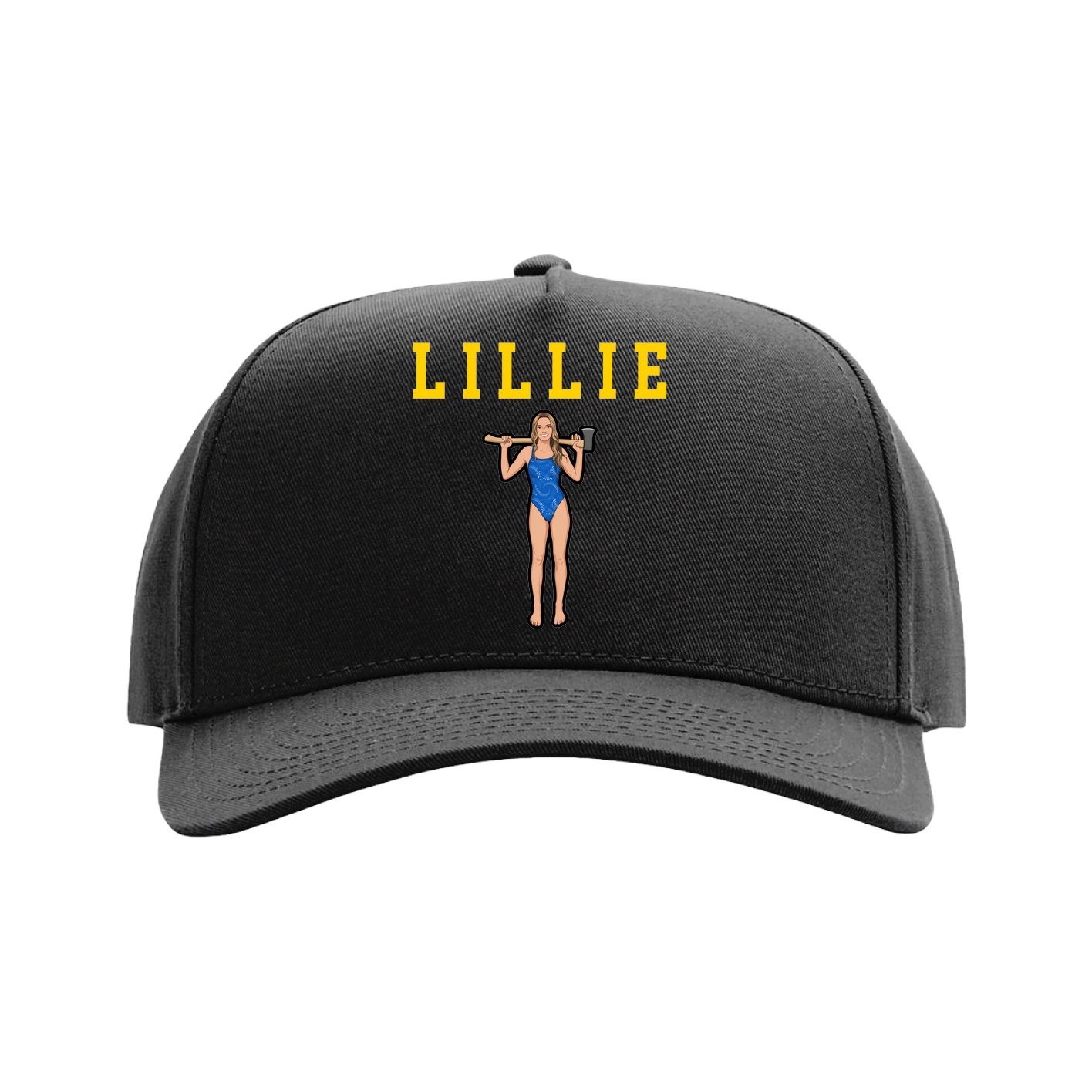 Full Fabric Five-Panel Champ Cap — Shirsey in Black