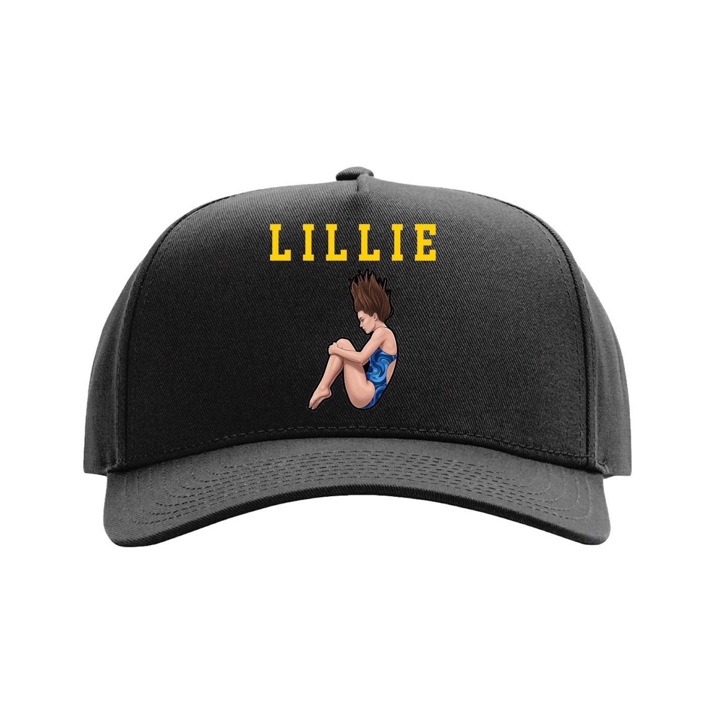 Full Fabric Five-Panel Champ Cap — Shirsey in Black