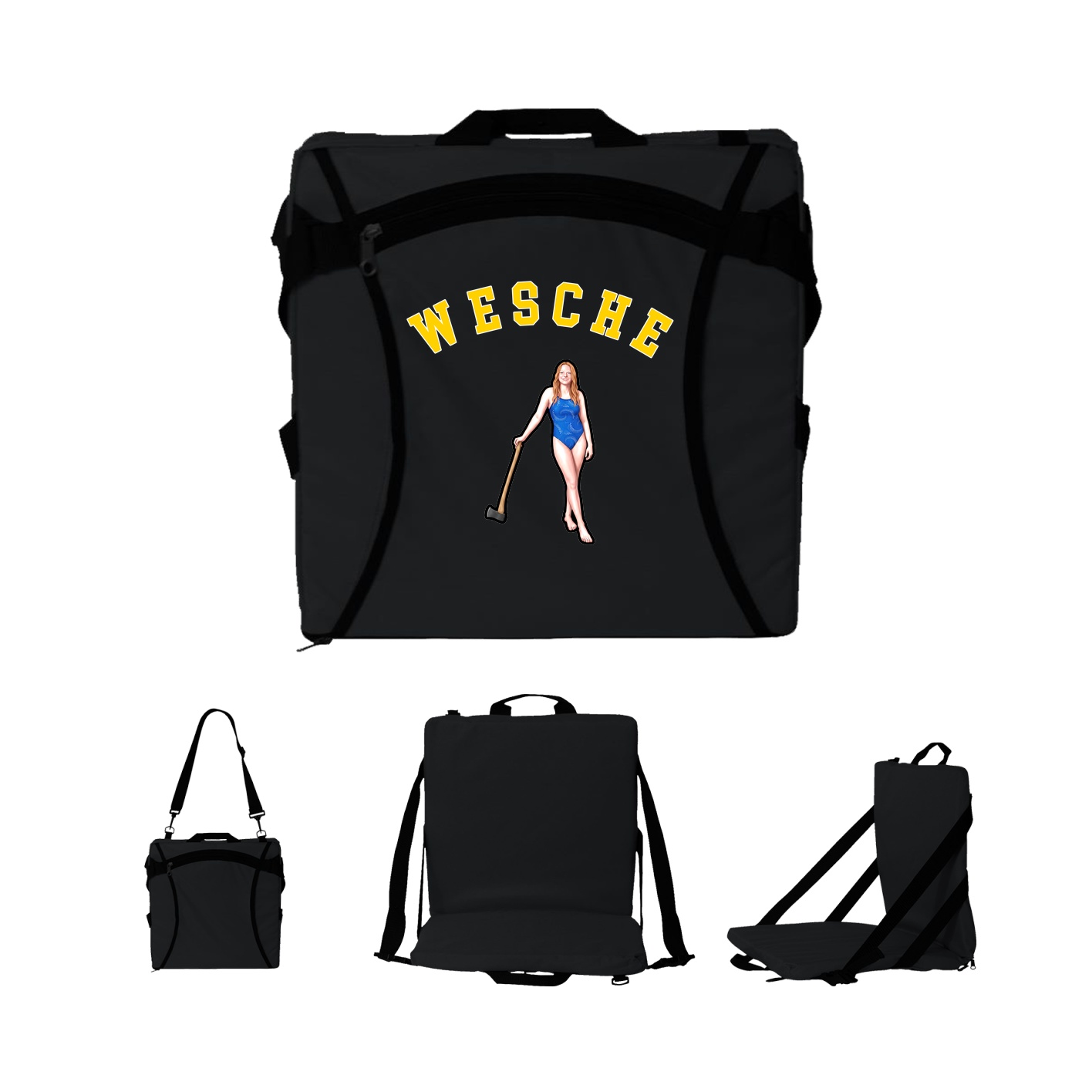 Folding Stadium Seat — Shirsey Arch in Black