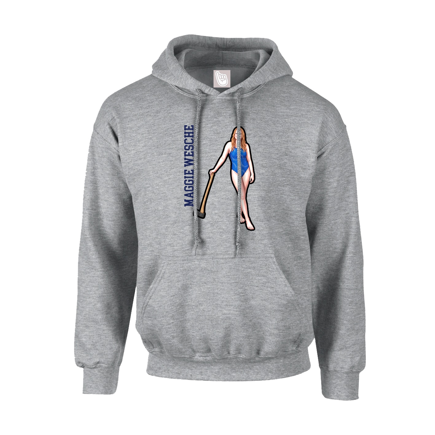 Hoodie — Name Vertical in Grey