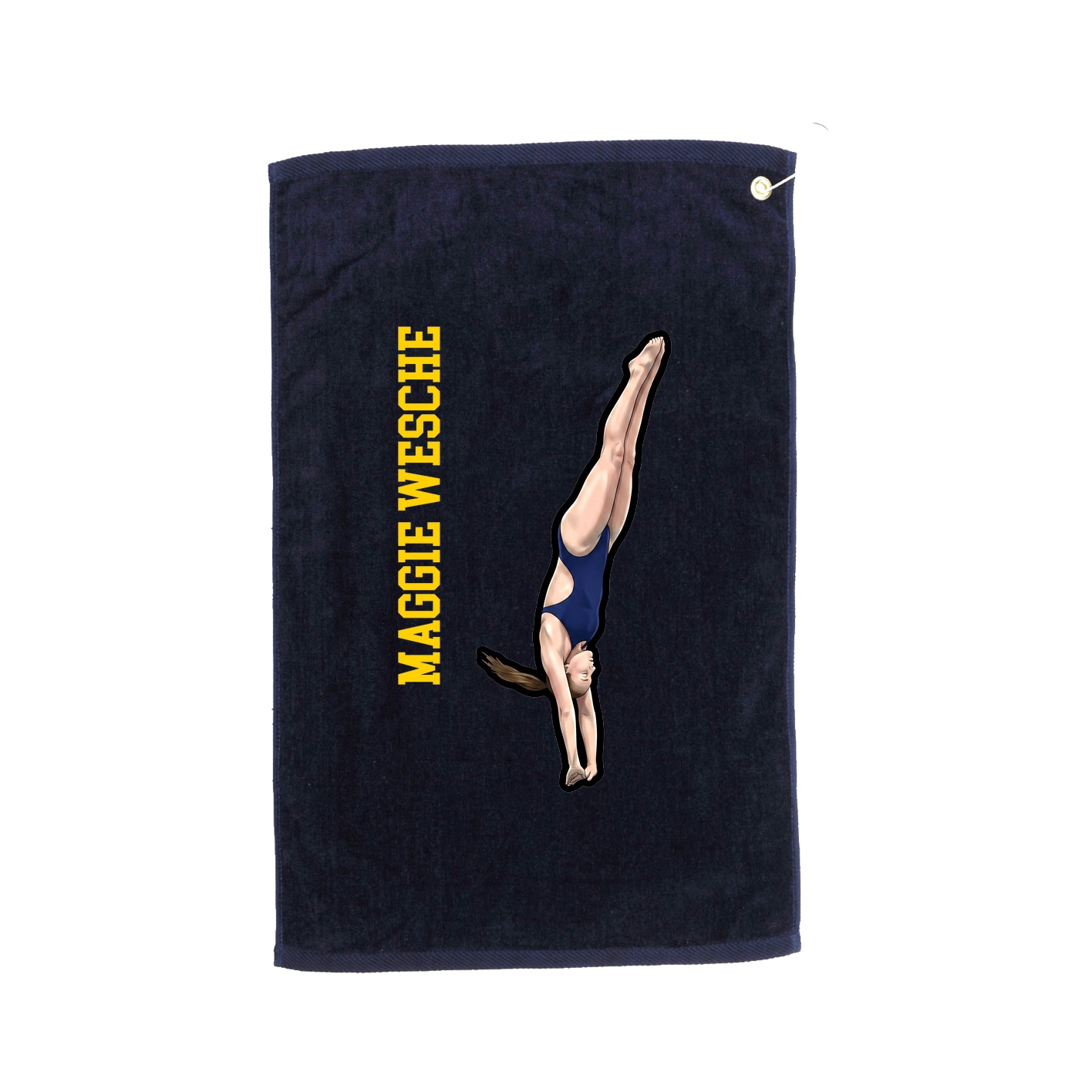 Golf Towel — Name Vertical in Navy