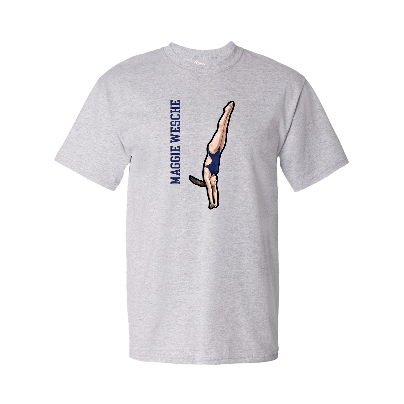 Youth Tee — Name Vertical in Grey