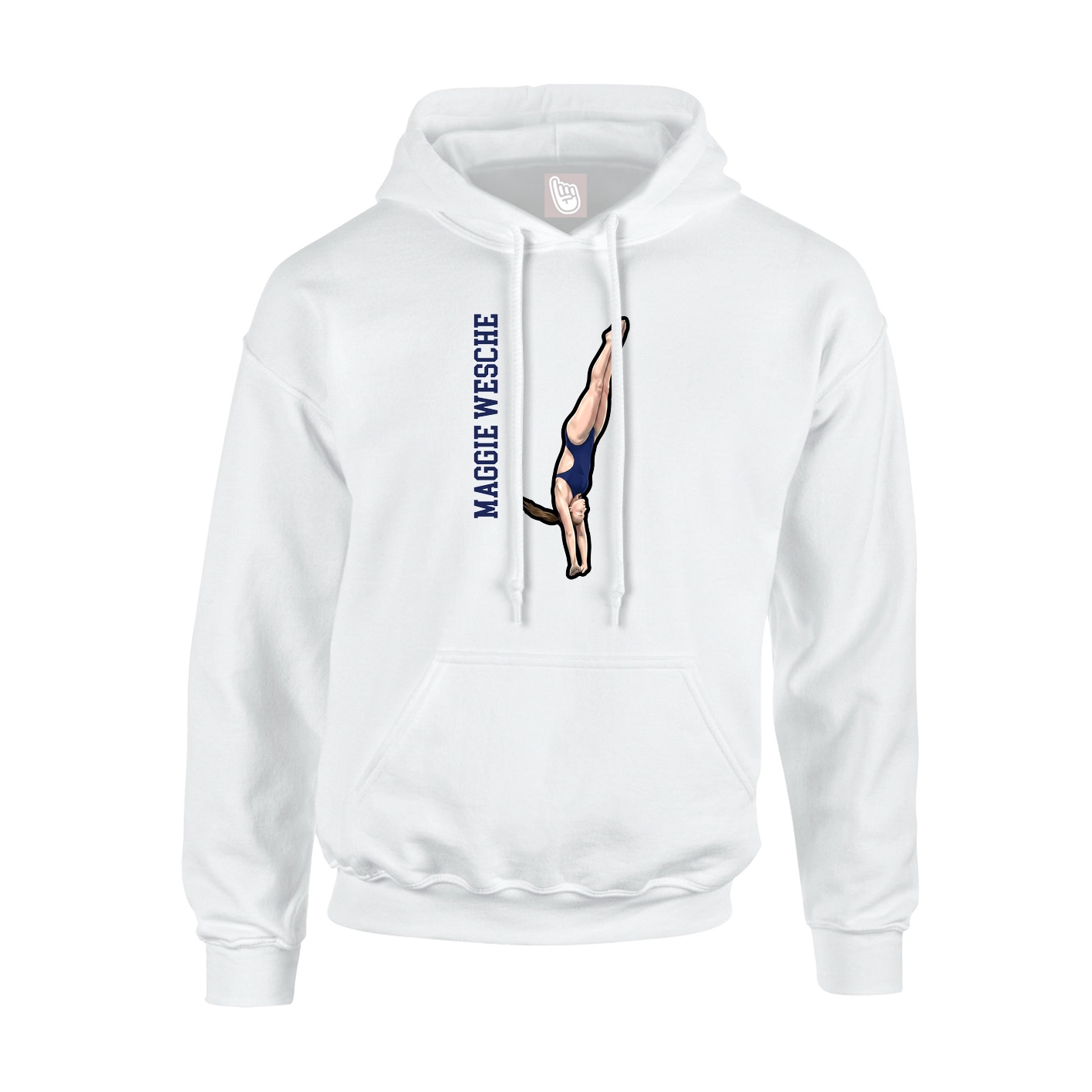 Youth Hoodie — Name Vertical in White