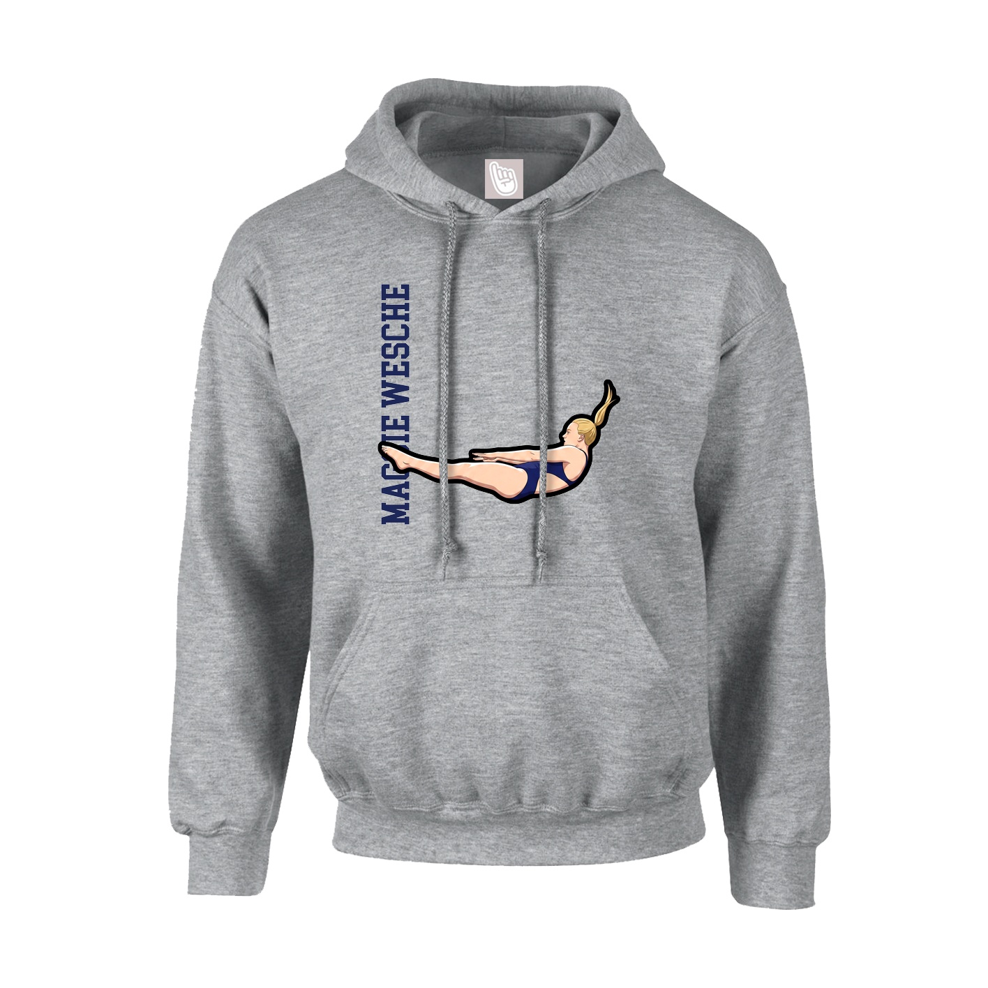Youth Hoodie — Name Vertical in Grey