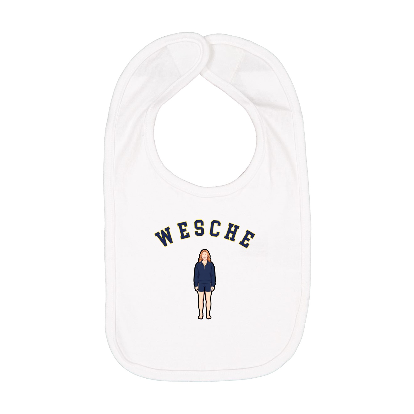 Infant Bib — Shirsey Arch in White