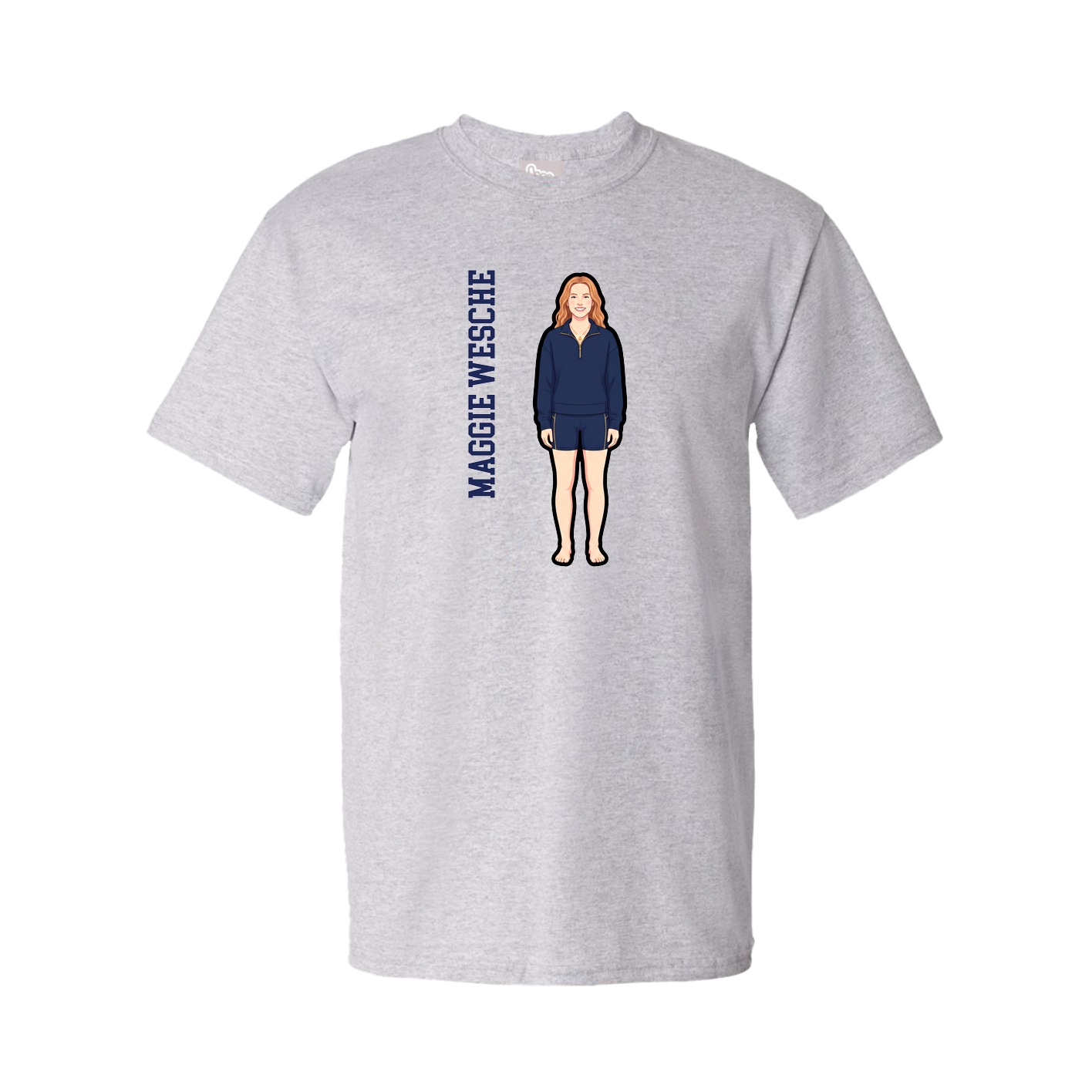 Tee — Name Vertical in Grey