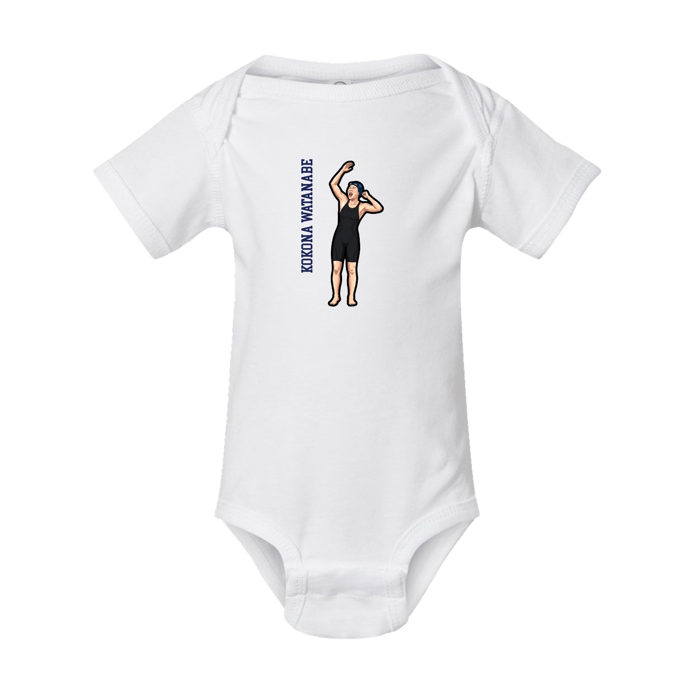 Baby Onesie — Name Vertical in White