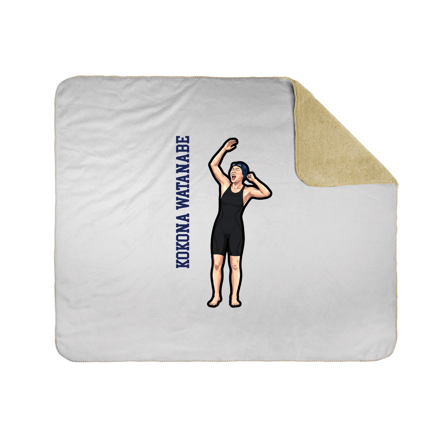 Throw Blanket — Name Vertical in White