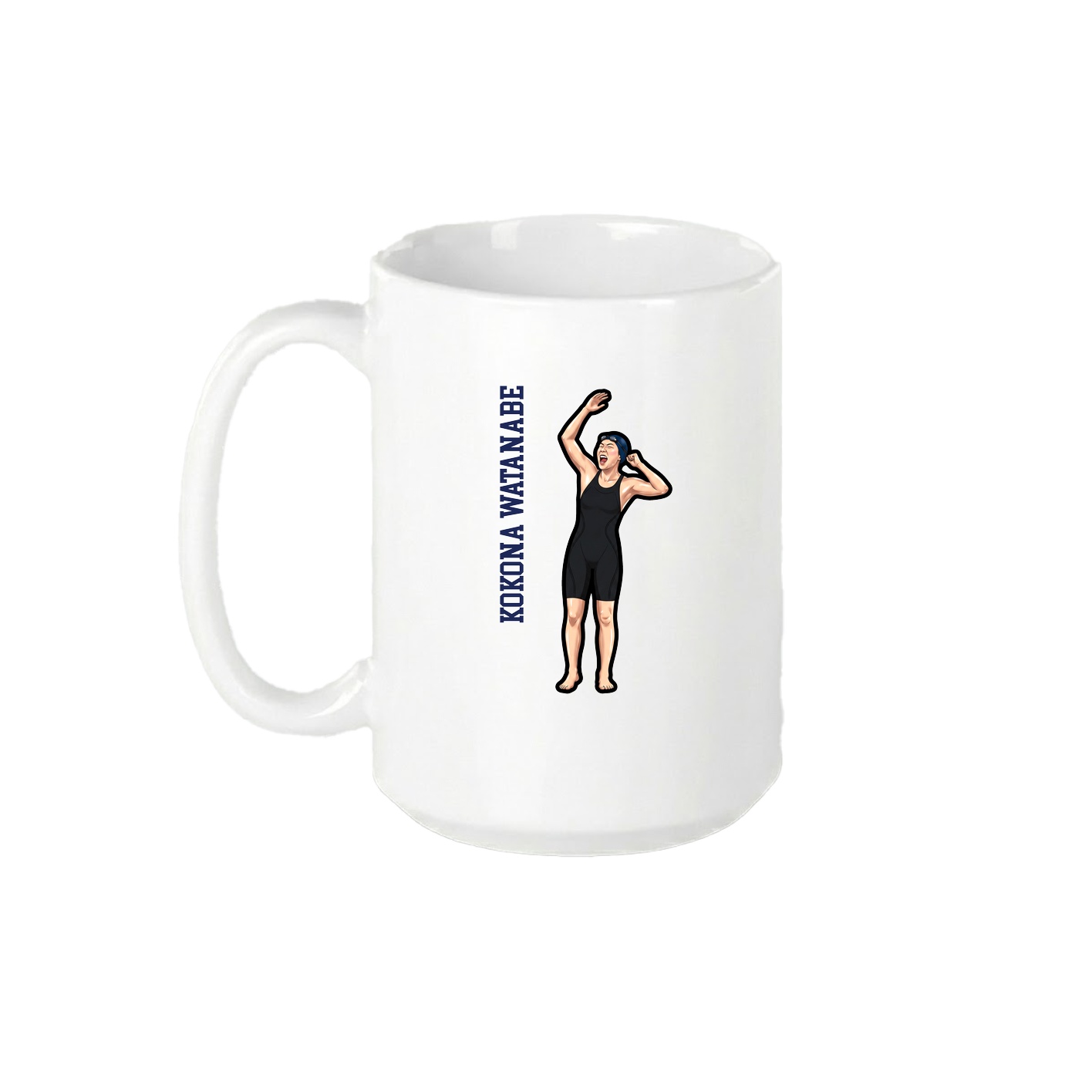 15oz Coffee Mug — Name Vertical in White
