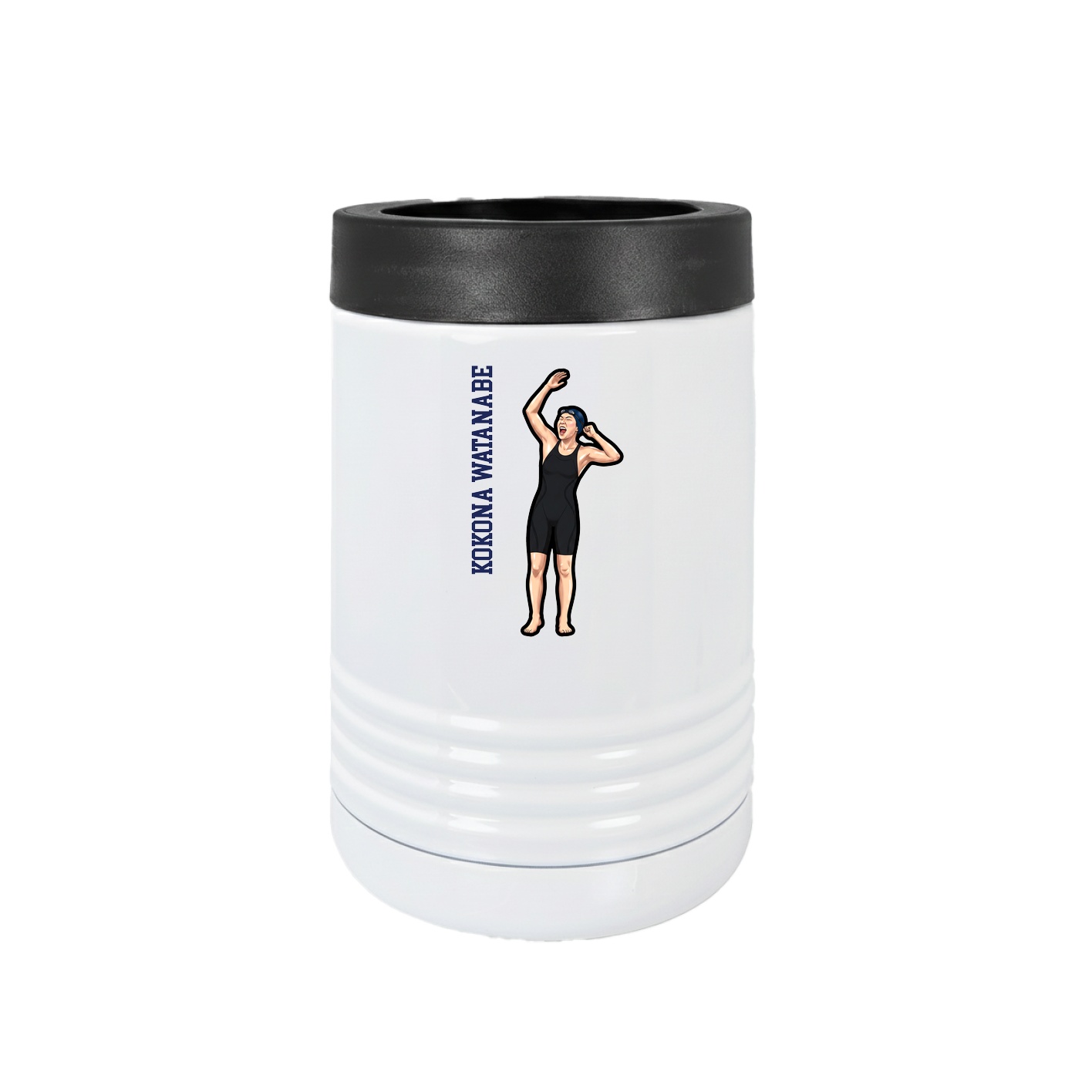 Beverage Holder — Name Vertical in White