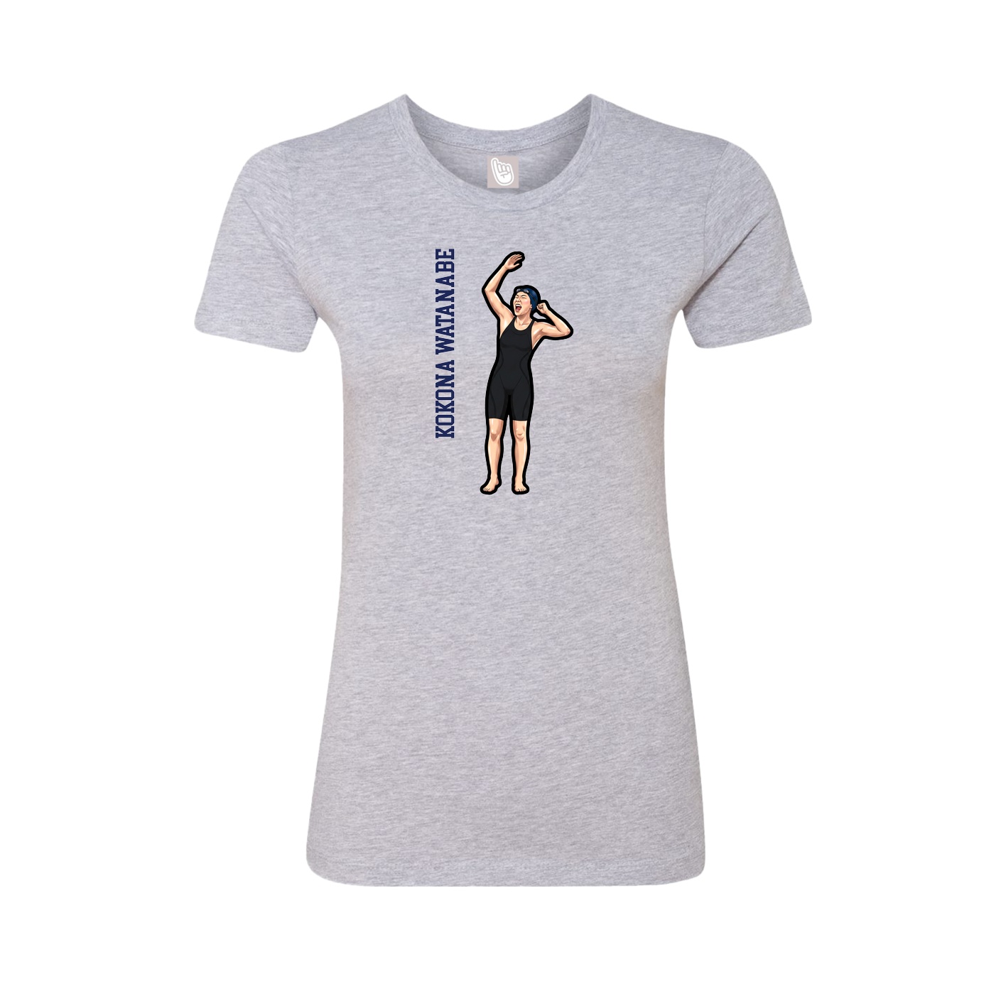 Womens Tee — Name Vertical in Grey