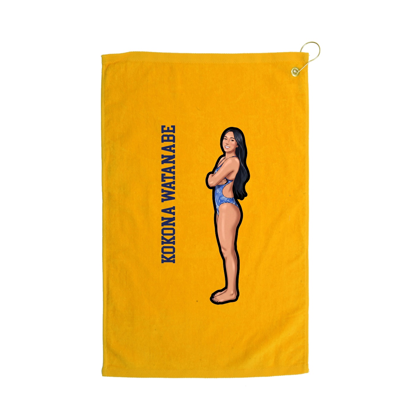 Golf Towel — Name Vertical in Gold