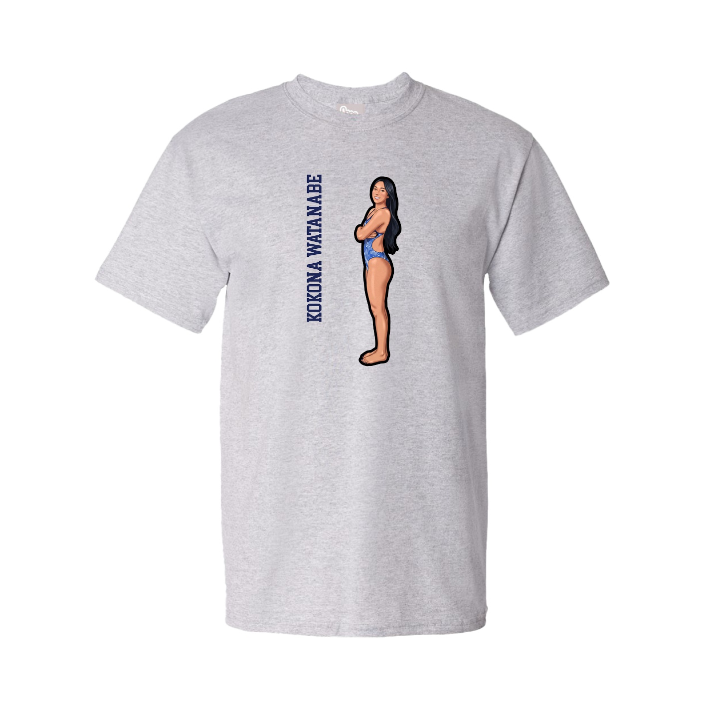 Youth Tee — Name Vertical in Grey