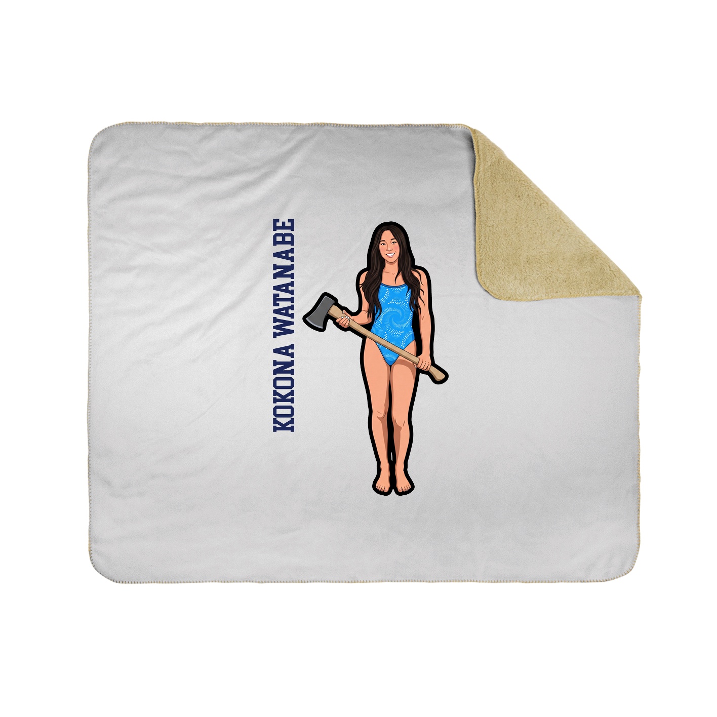 Throw Blanket — Name Vertical in White