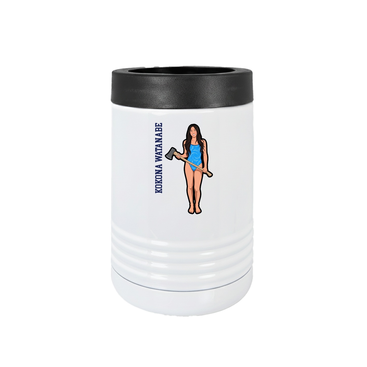 Beverage Holder — Name Vertical in White