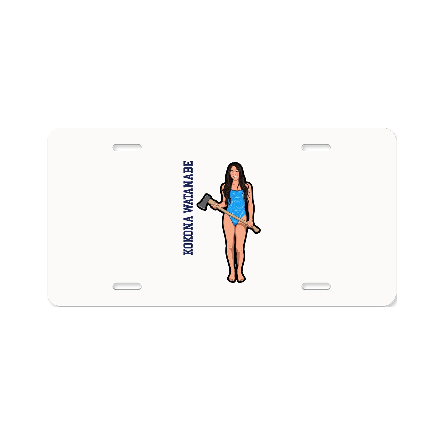 License Plate — Name Vertical in Classic