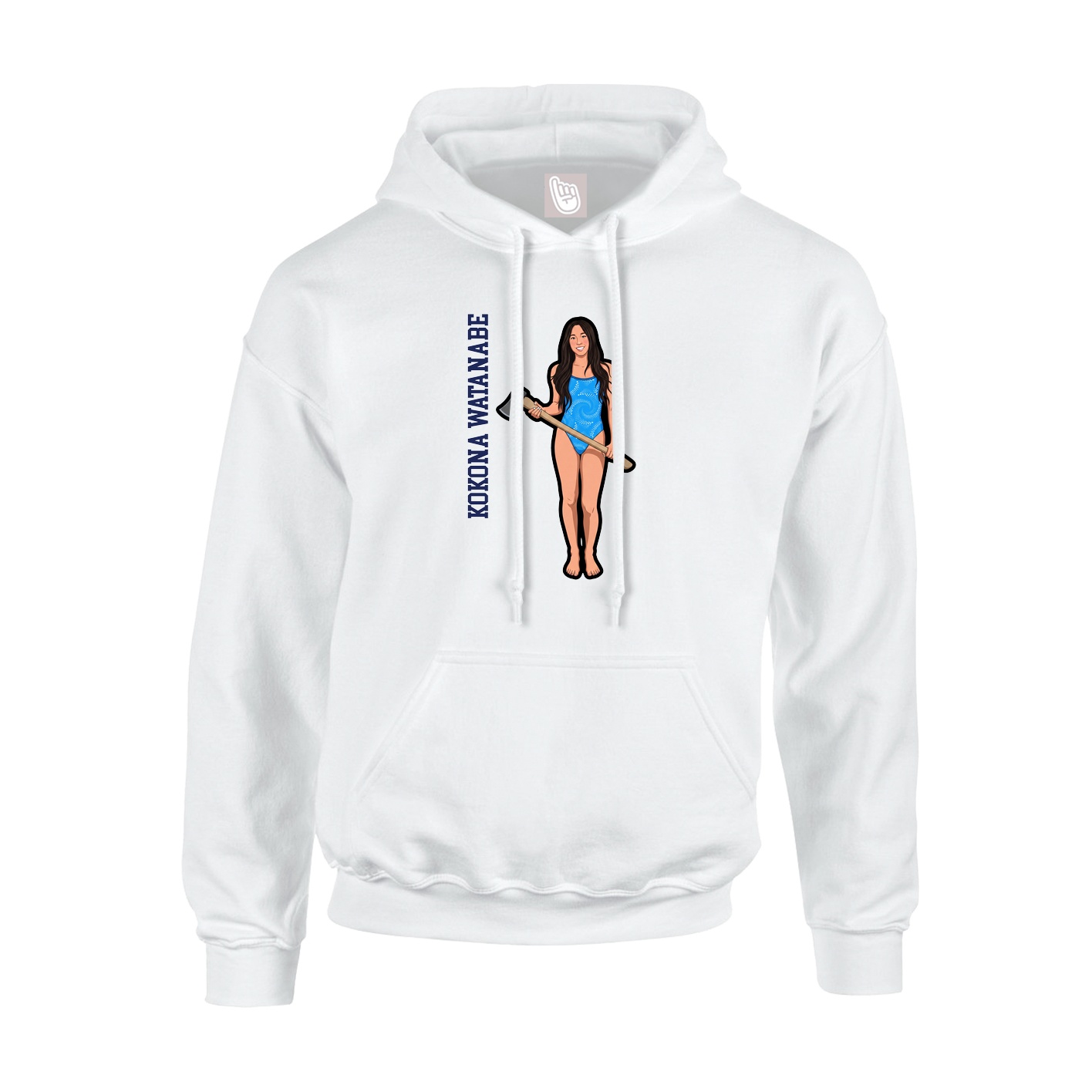 Youth Hoodie — Name Vertical in White