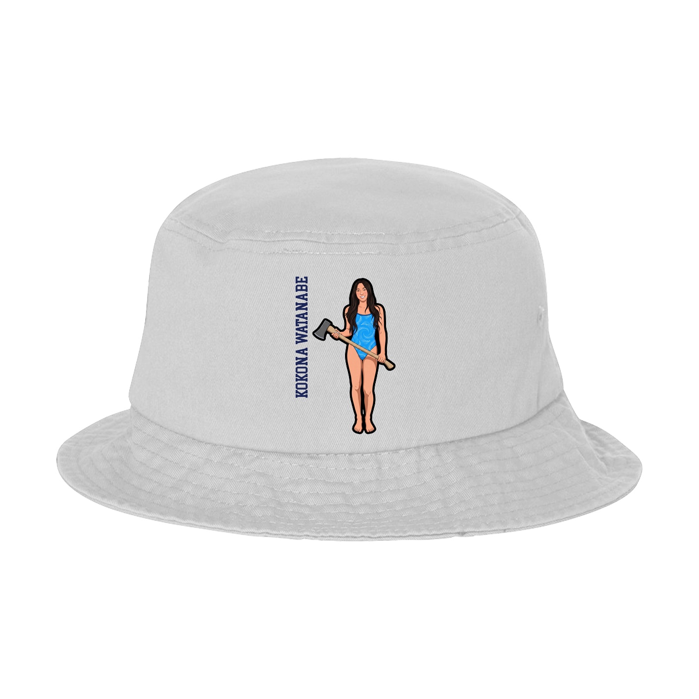 Bucket Cap — Name Vertical in White