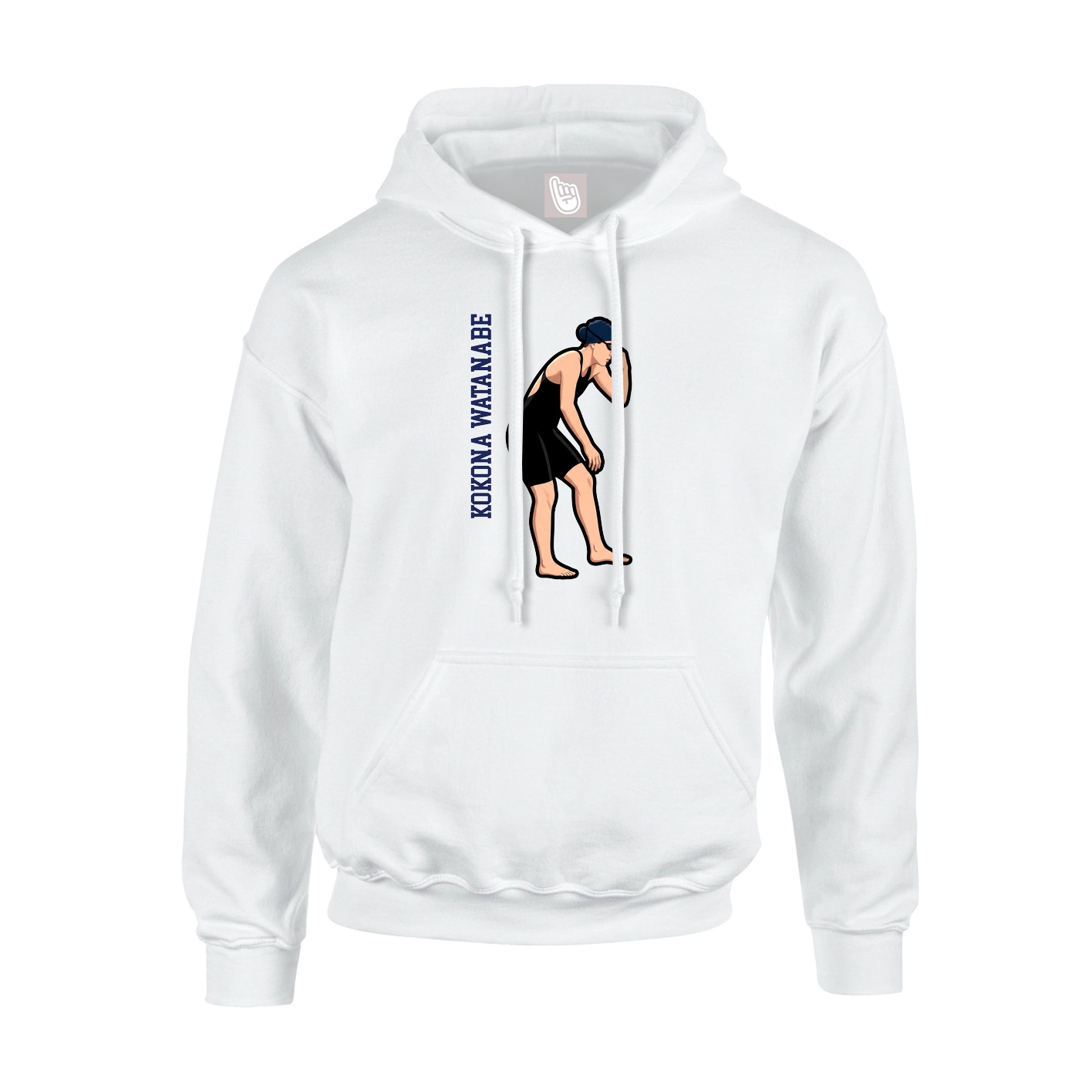 Youth Hoodie — Name Vertical in White