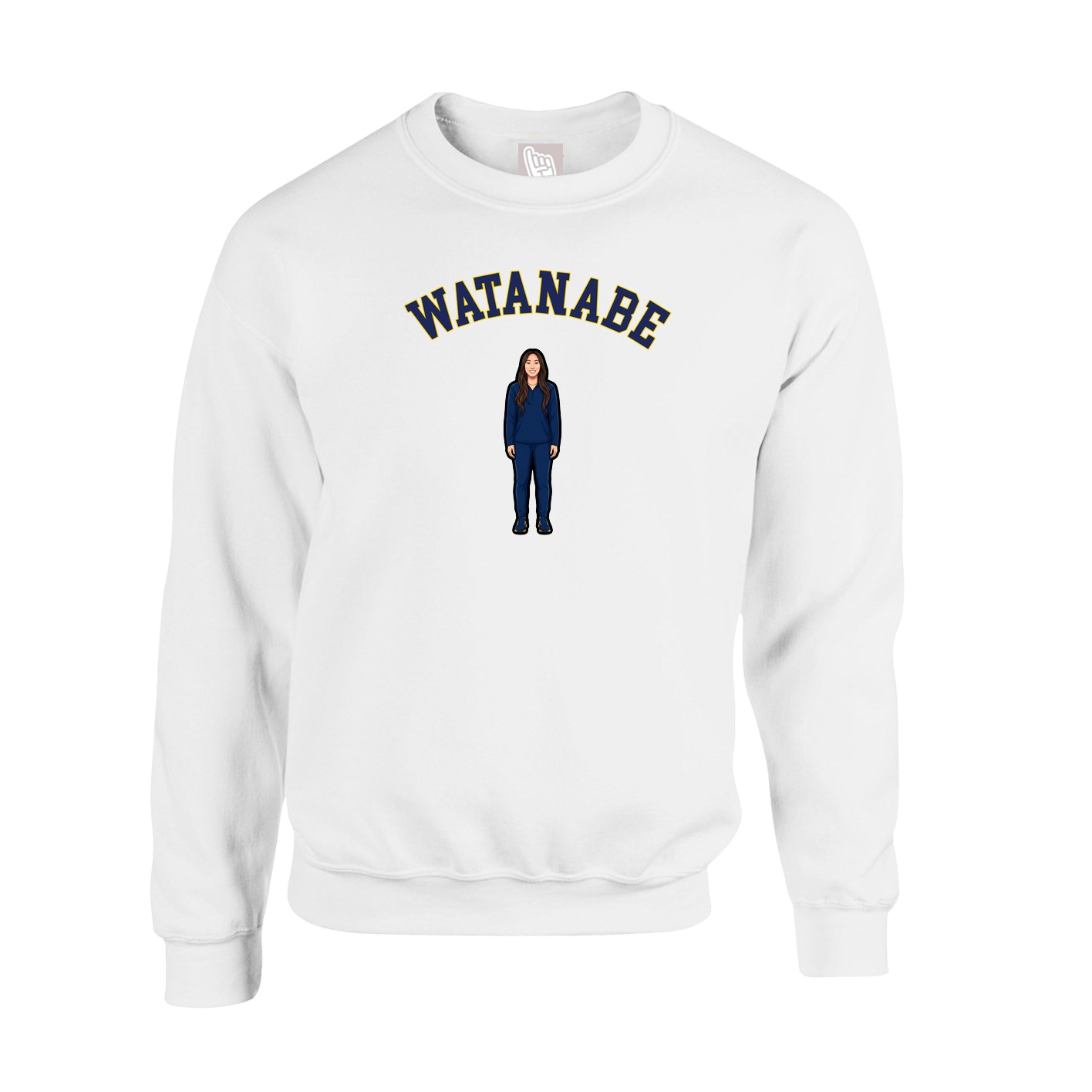 Fleece Crew — Shirsey Arch in White