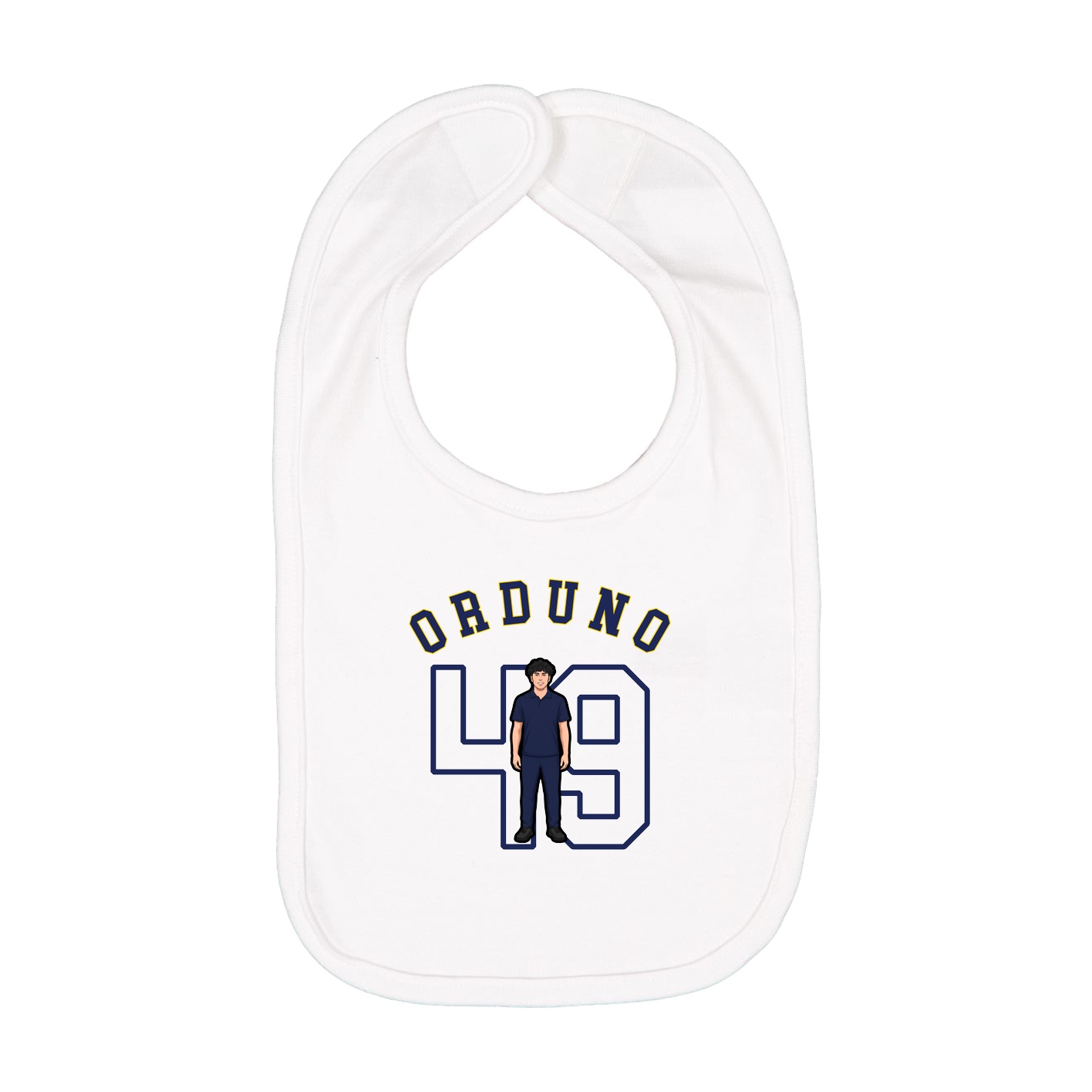 Infant Bib — Shirsey Arch in White