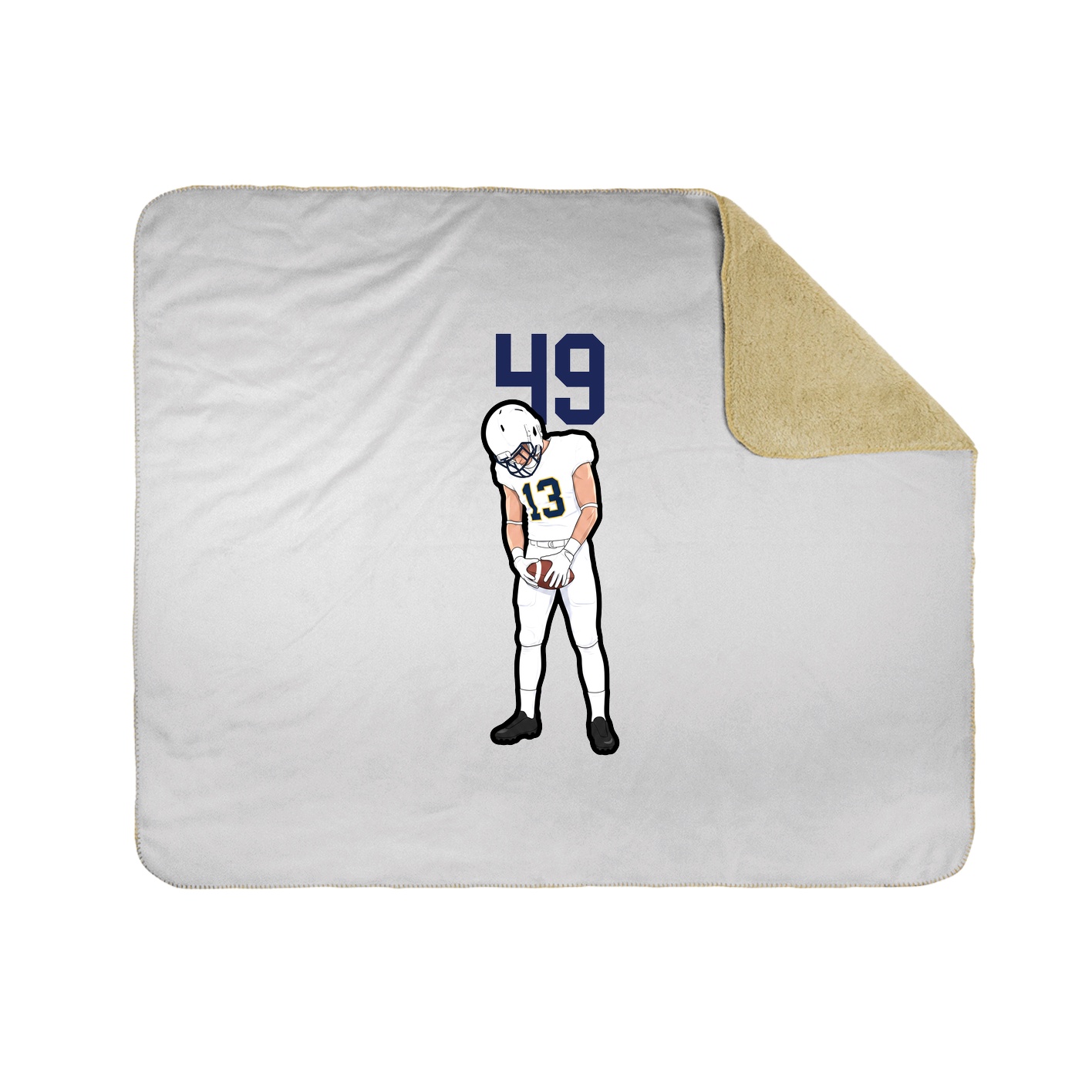 Throw Blanket — Number Top in White