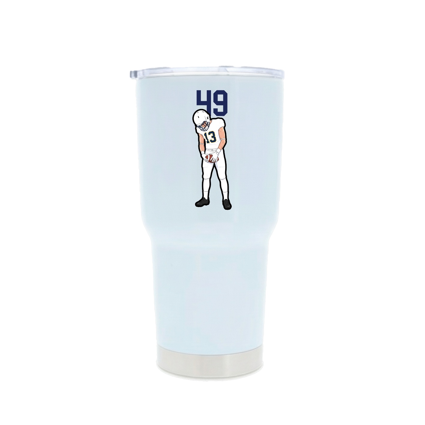 30oz Stainless Steel Tumbler — Number Top in White