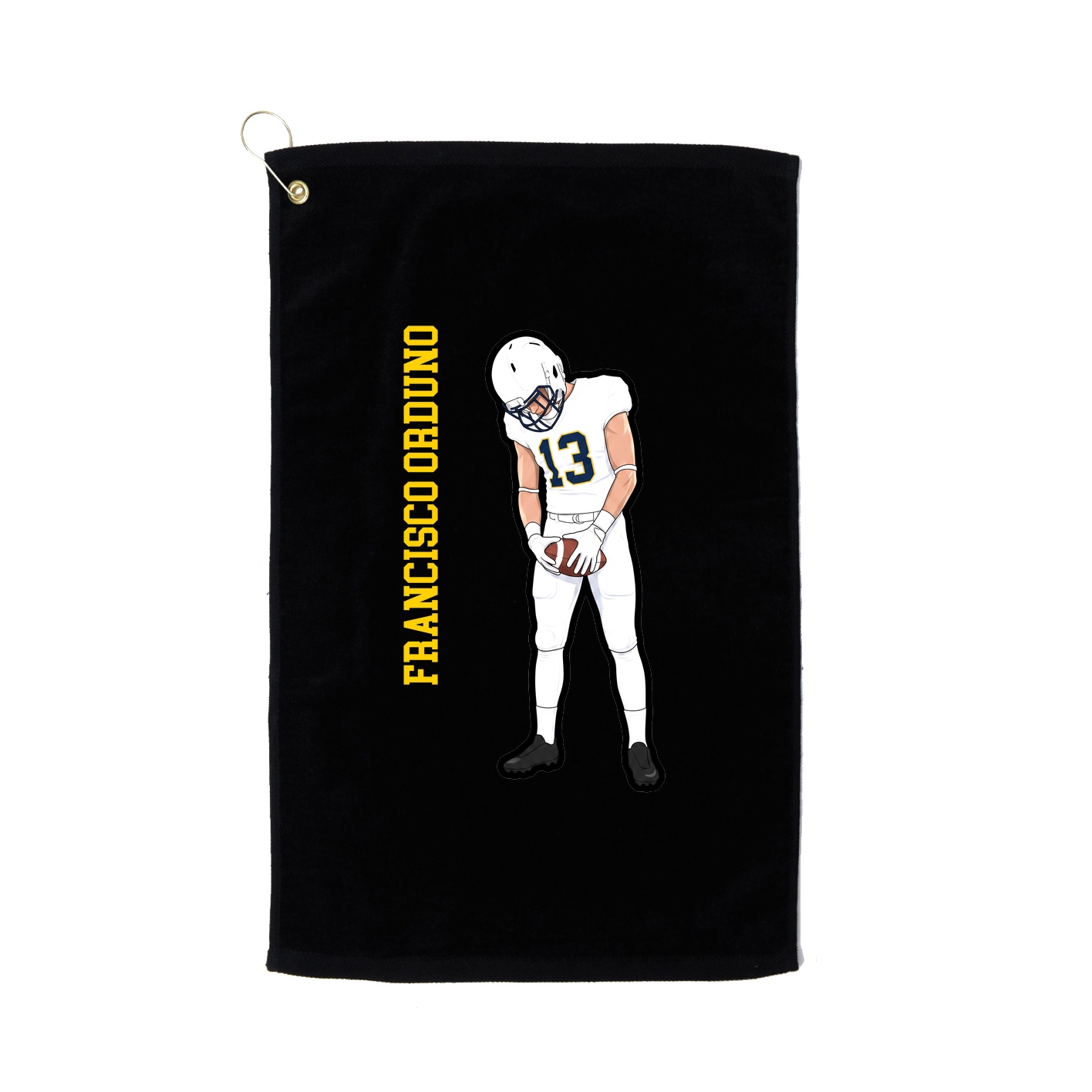 Golf Towel — Name Vertical in Black