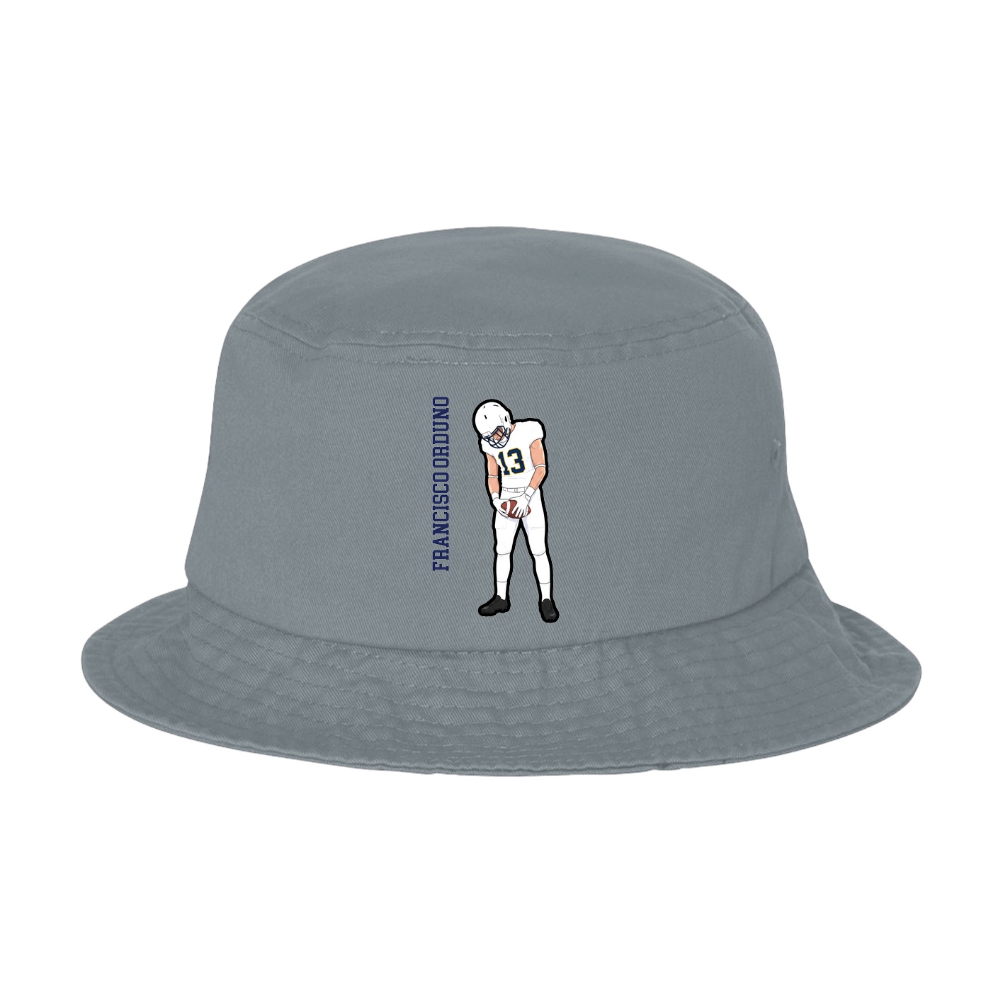Bucket Cap — Name Vertical in Grey